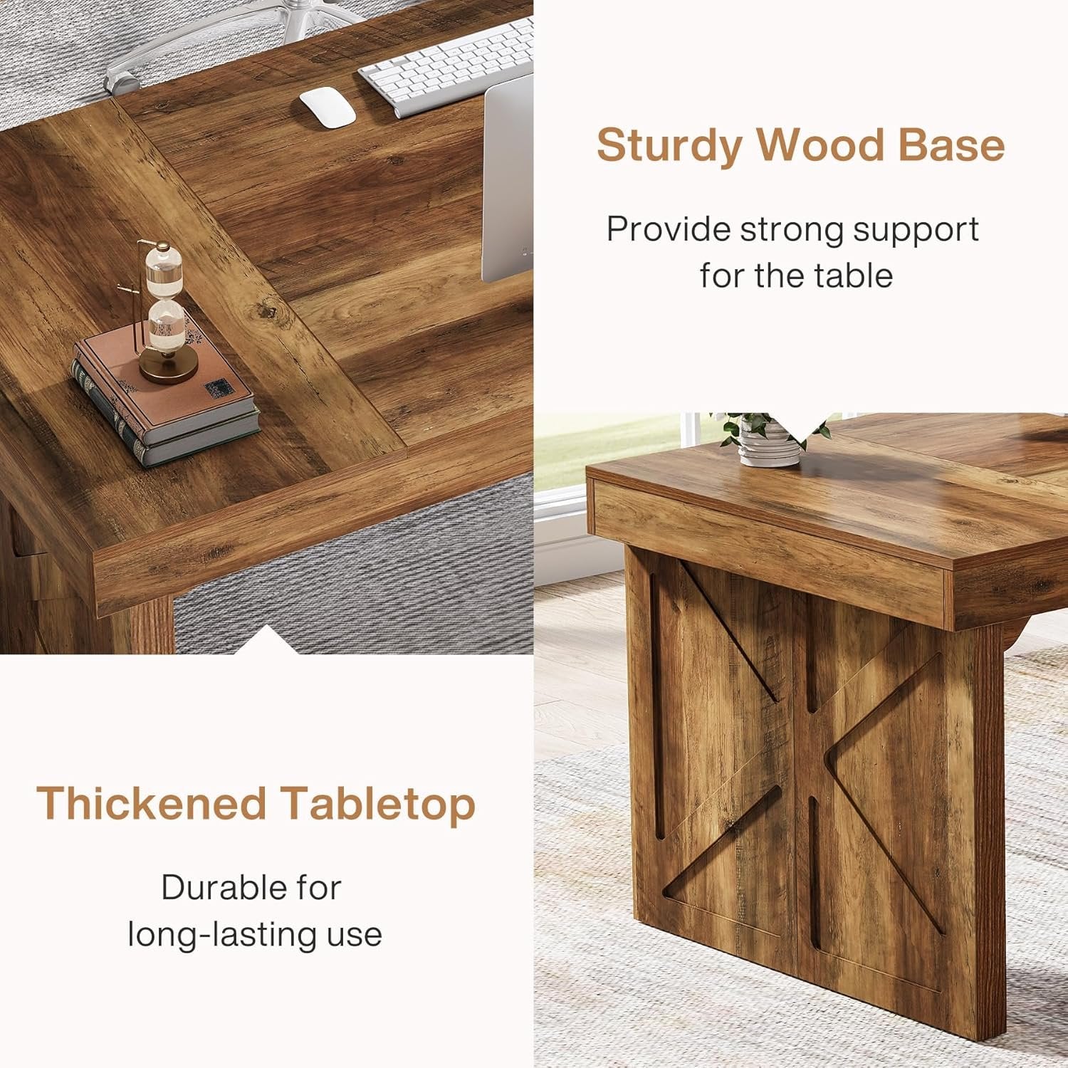 63" Executive Desk, Wood Computer Desk Office Desk