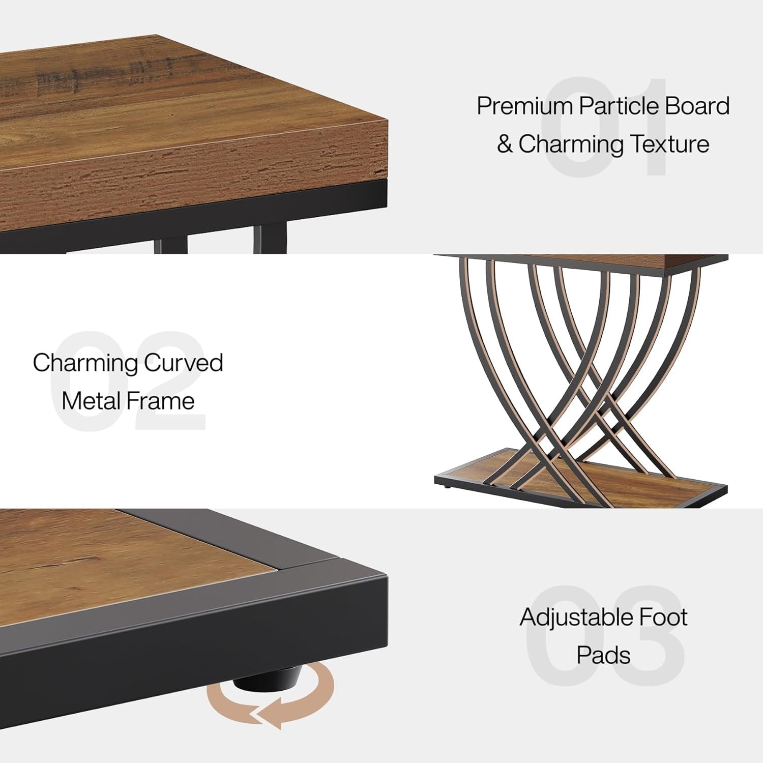 2-Tier Narrow End Table, 23.62" Side Table with Metal Frame for Living Room