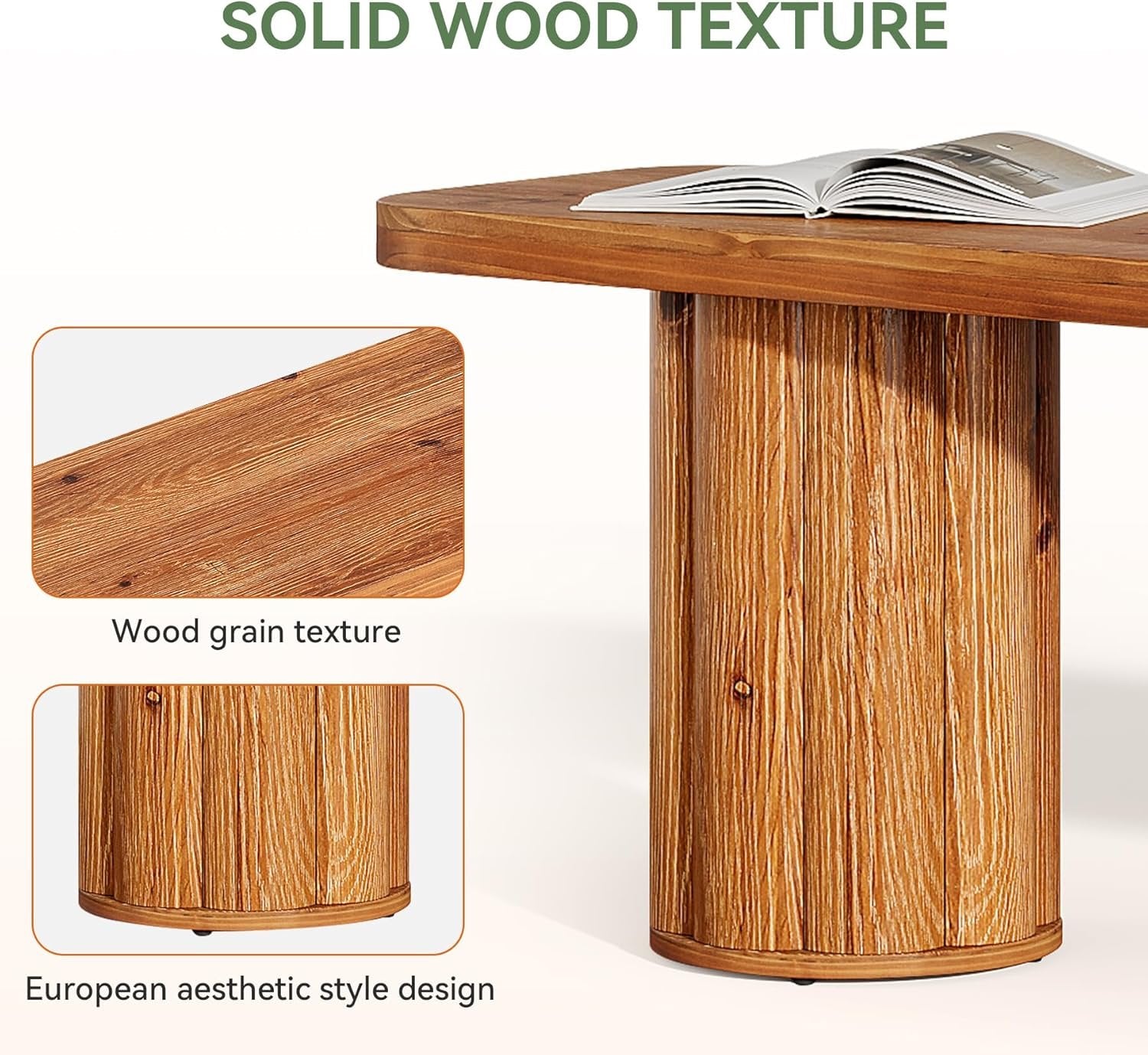 63" Solid Wood Dining Bench, Farmhouse Indoor Kitchen Table Bench Seat