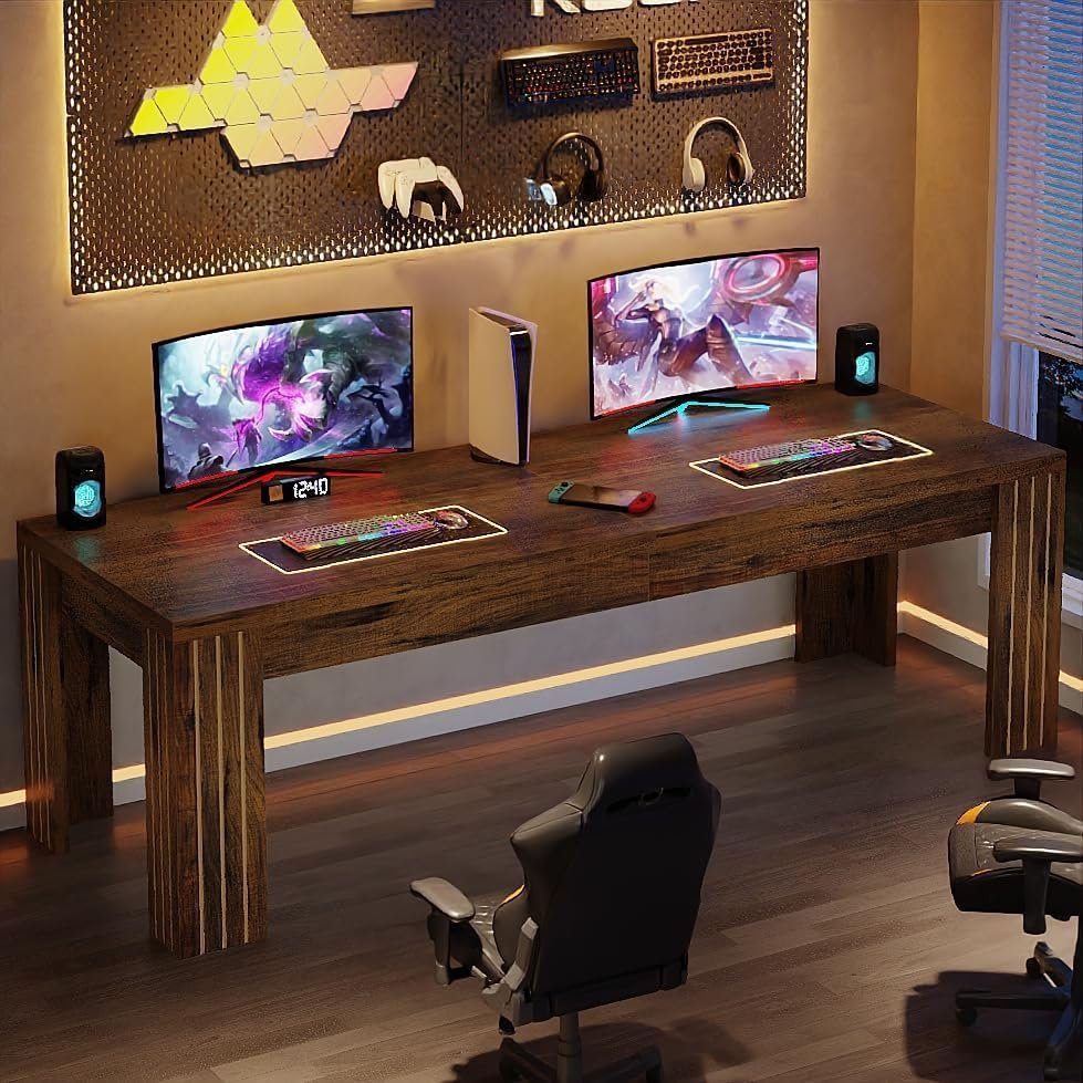 78.7" Two Person Desk, Large Double Computer Table Workstation for Home Office