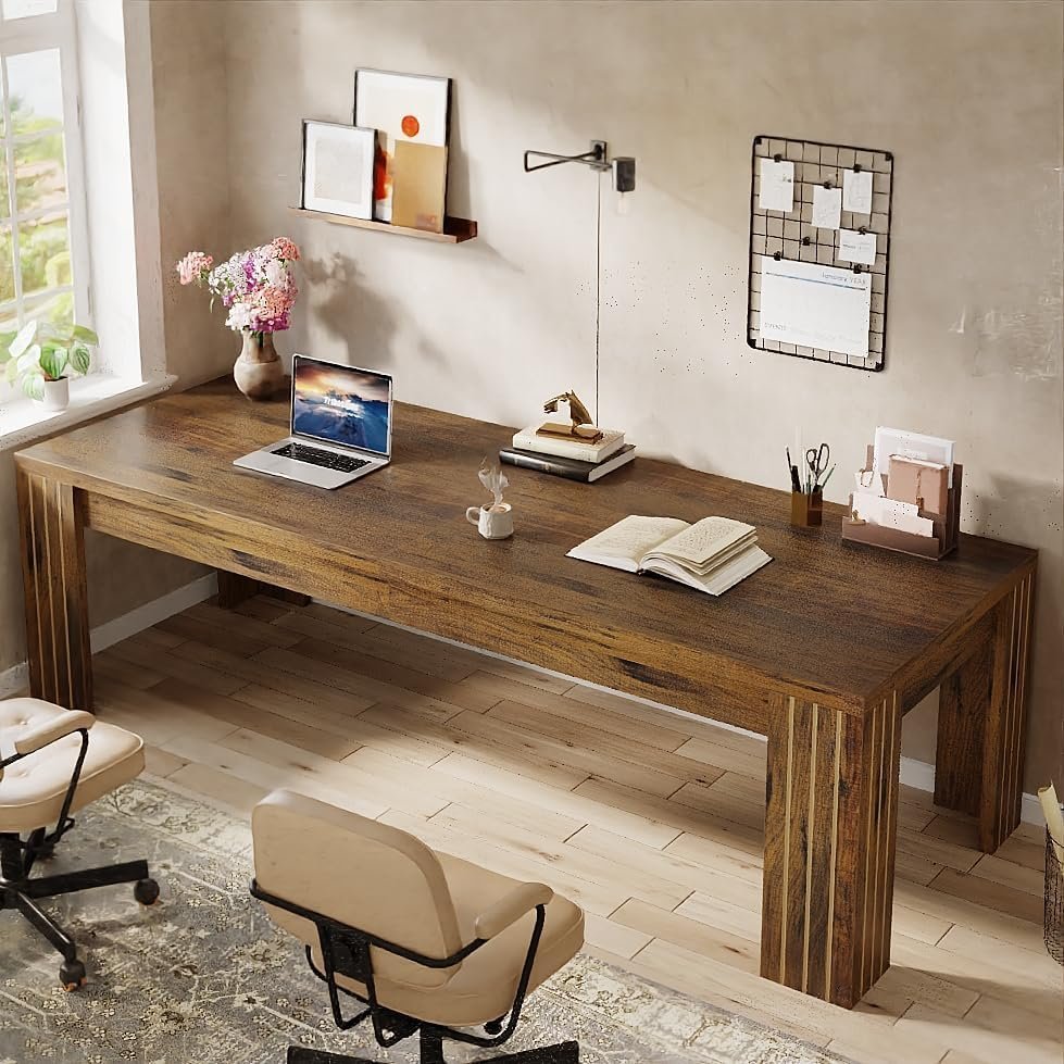 78.7" Two Person Desk, Large Double Computer Table Workstation for Home Office