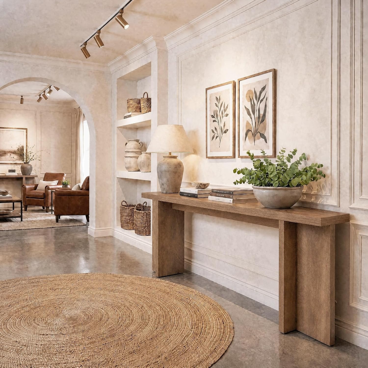 78.7" Extra Long Console Table, Entryway Table with Stable T-Shaped Legs and Long Tabletop
