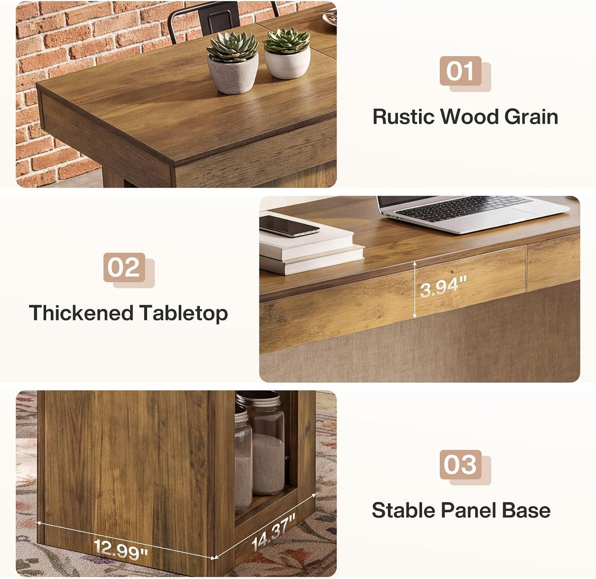 Tribesigns 78.7-Inch Extra-Long Bar Table for 4–8, Farmhouse Counter Height Dining Table with 4-Tier Storage Shelves