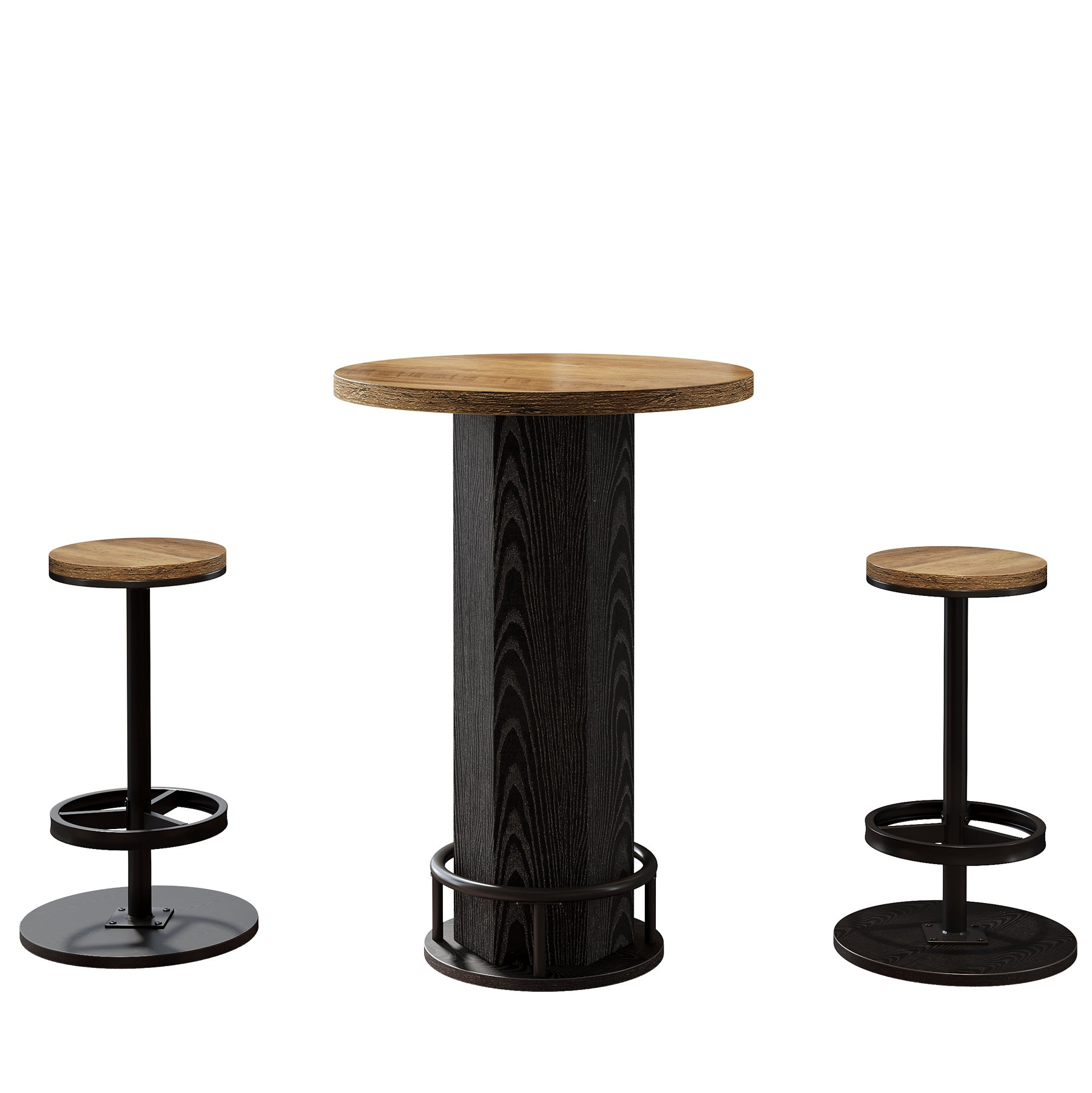 Bistro Sets with 2 Barstools, Pub Cocktail Table Bar Table with Chairs