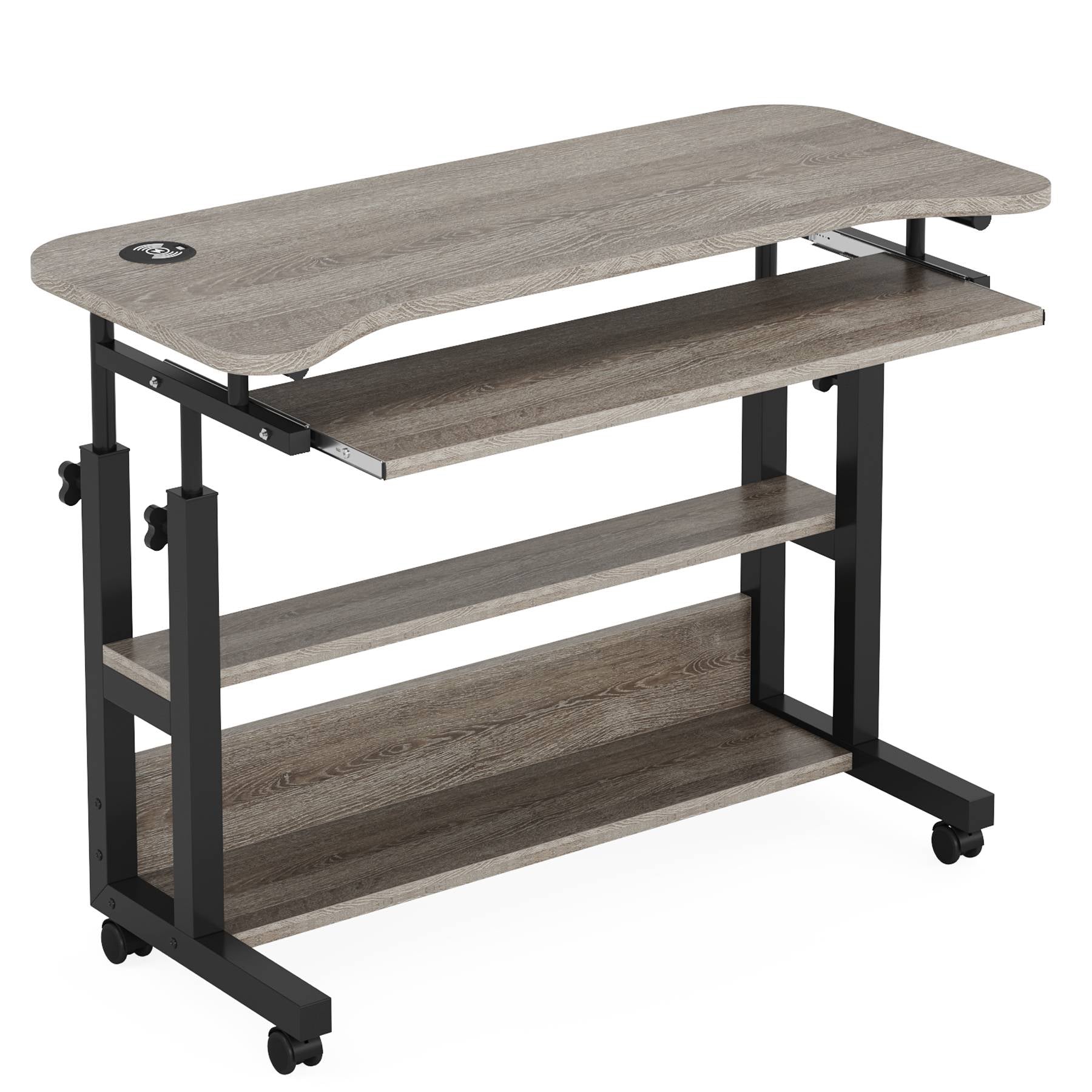 Tribesigns Height Adjustable Desk, Mobile Portable Desk with Wireless Charging Station Tribesigns