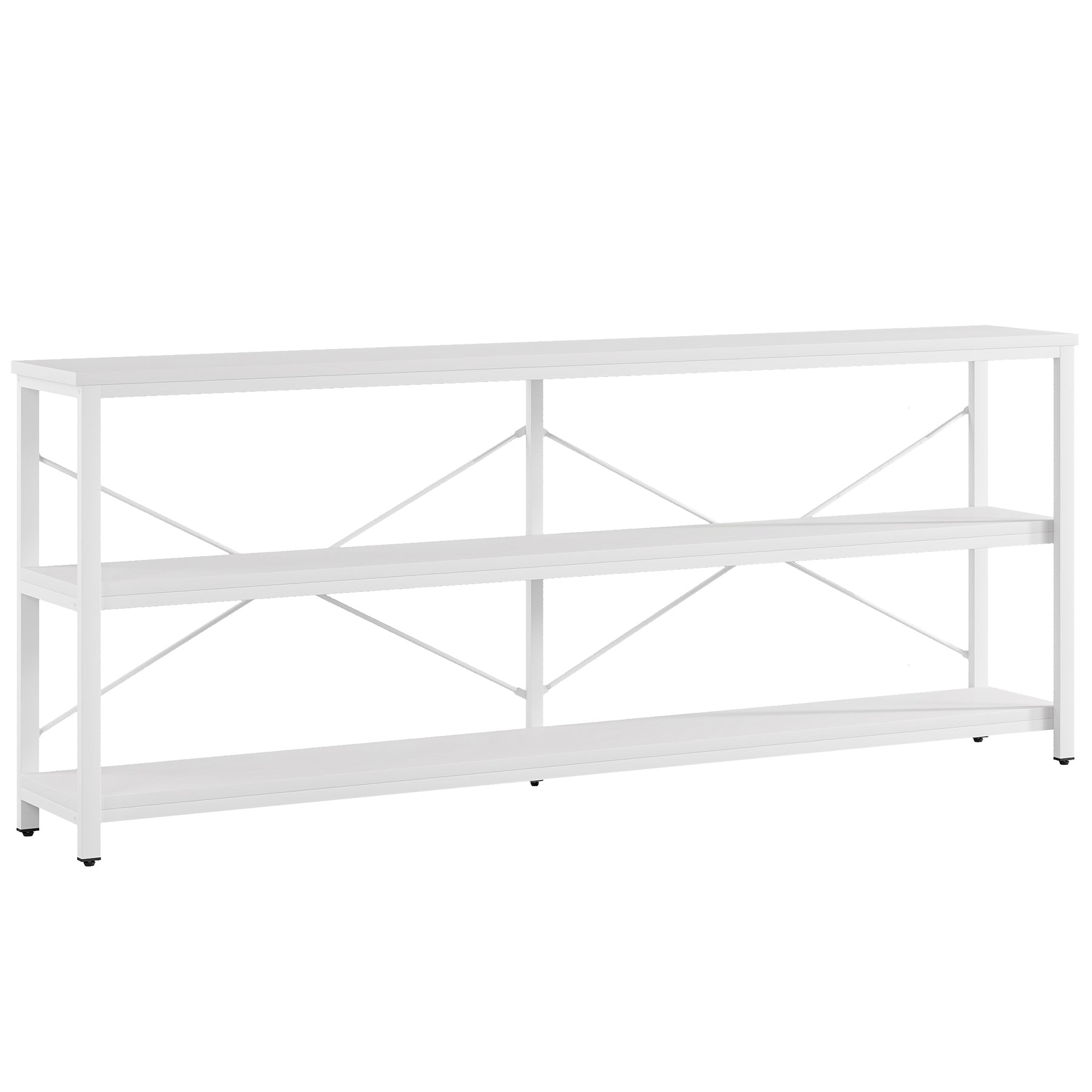 Tribesigns 70.9-Inch Extra Long Console Table, 3-Tier Industrial Sofa Table with Storage