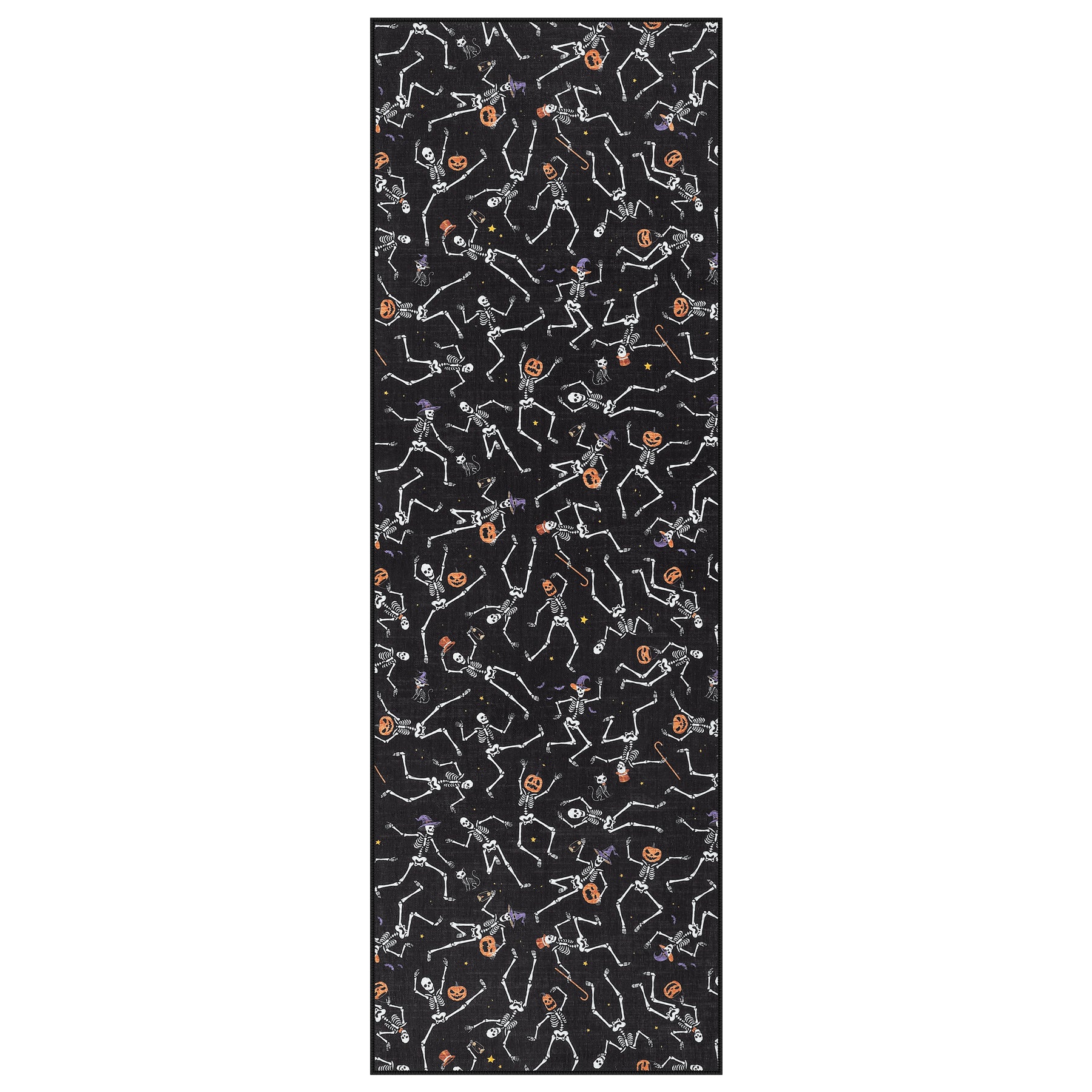 Halloween Skeleton Area Rug#Color_Black