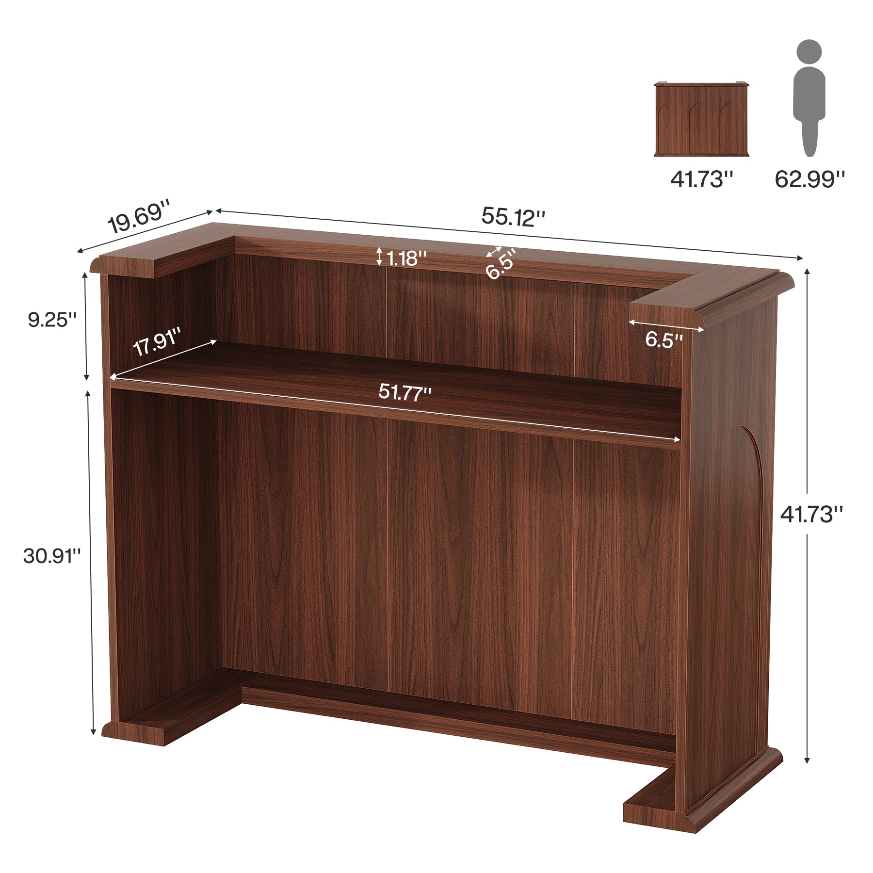 Mid-Century Bar Table, 55" Home Bar Unit Liquor Wine Table