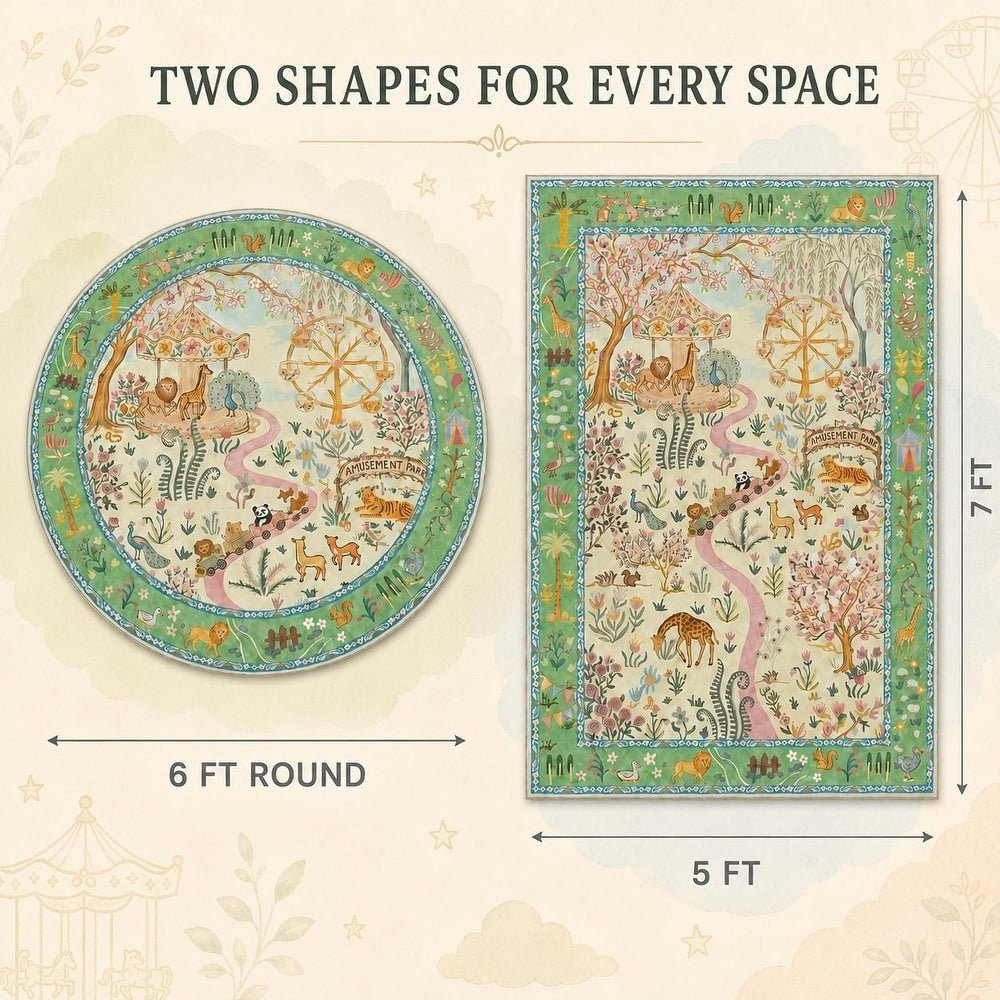 Animal Floral Rug, Soft Washable Area Rug with Non-Slip Backing for Living Room, Bedroom