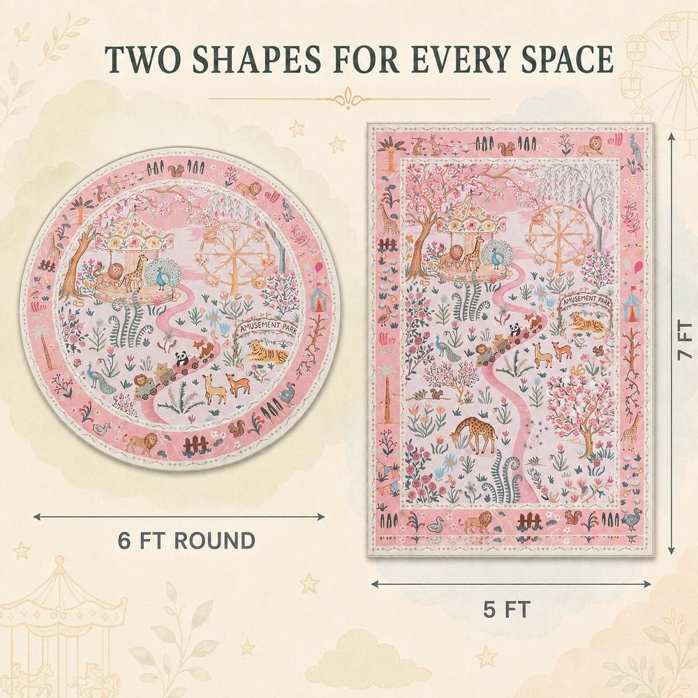 Animal Floral Rug, Soft Washable Area Rug with Non-Slip Backing for Living Room, Bedroom