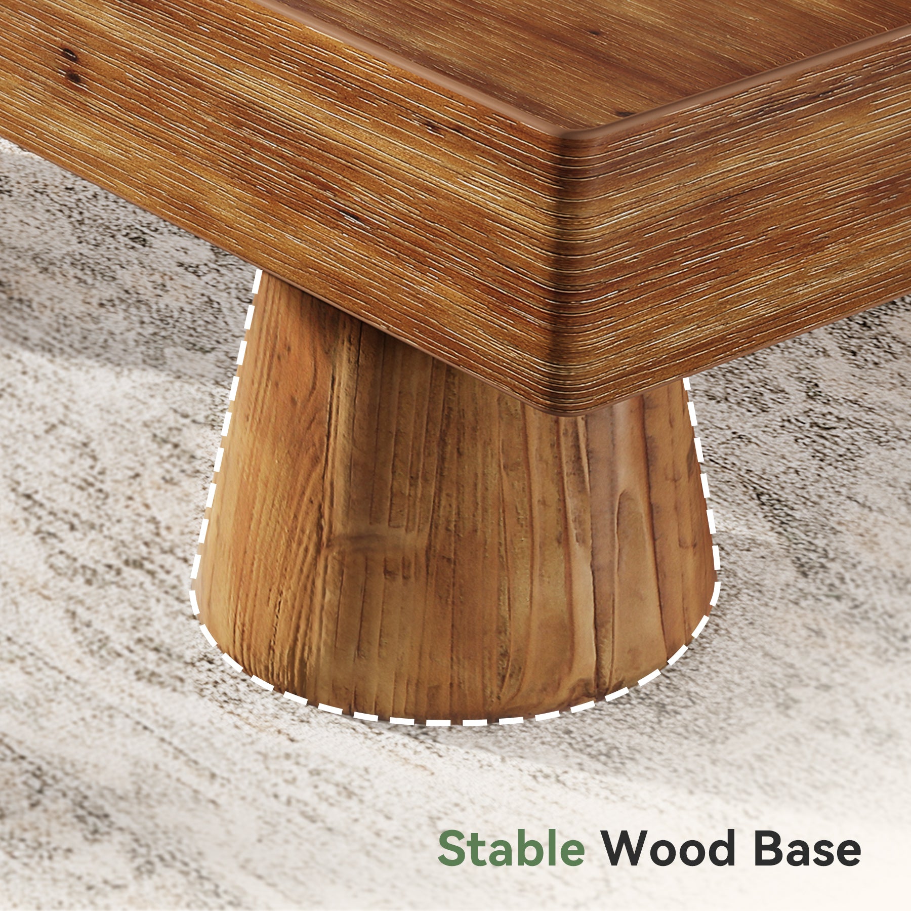 Solid Wood Dining Bench, Farmhouse Kitchen Table Bench Seat with Sturdy Spherical Legs