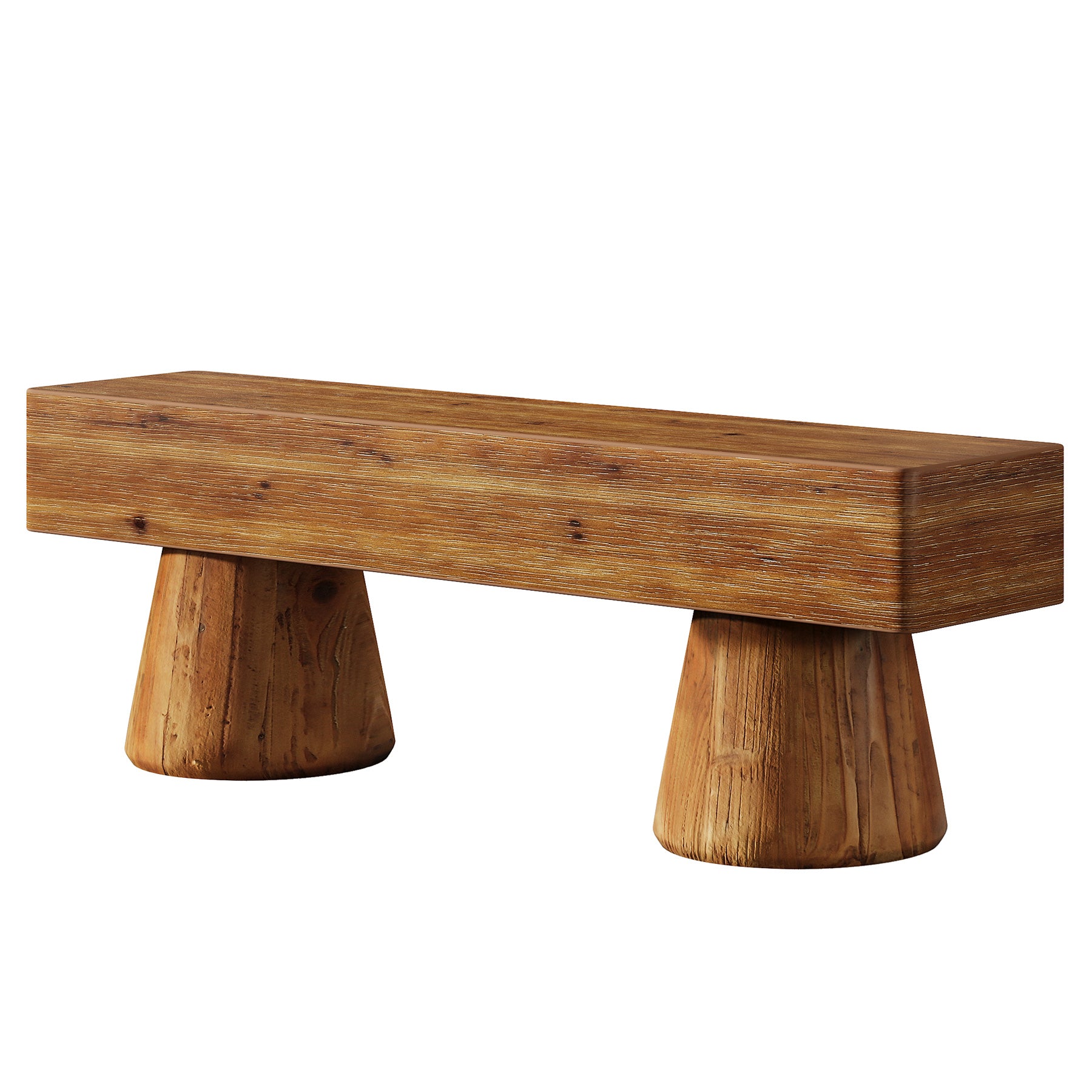 Solid Wood Dining Bench, Farmhouse Kitchen Table Bench Seat with Sturdy Spherical Legs