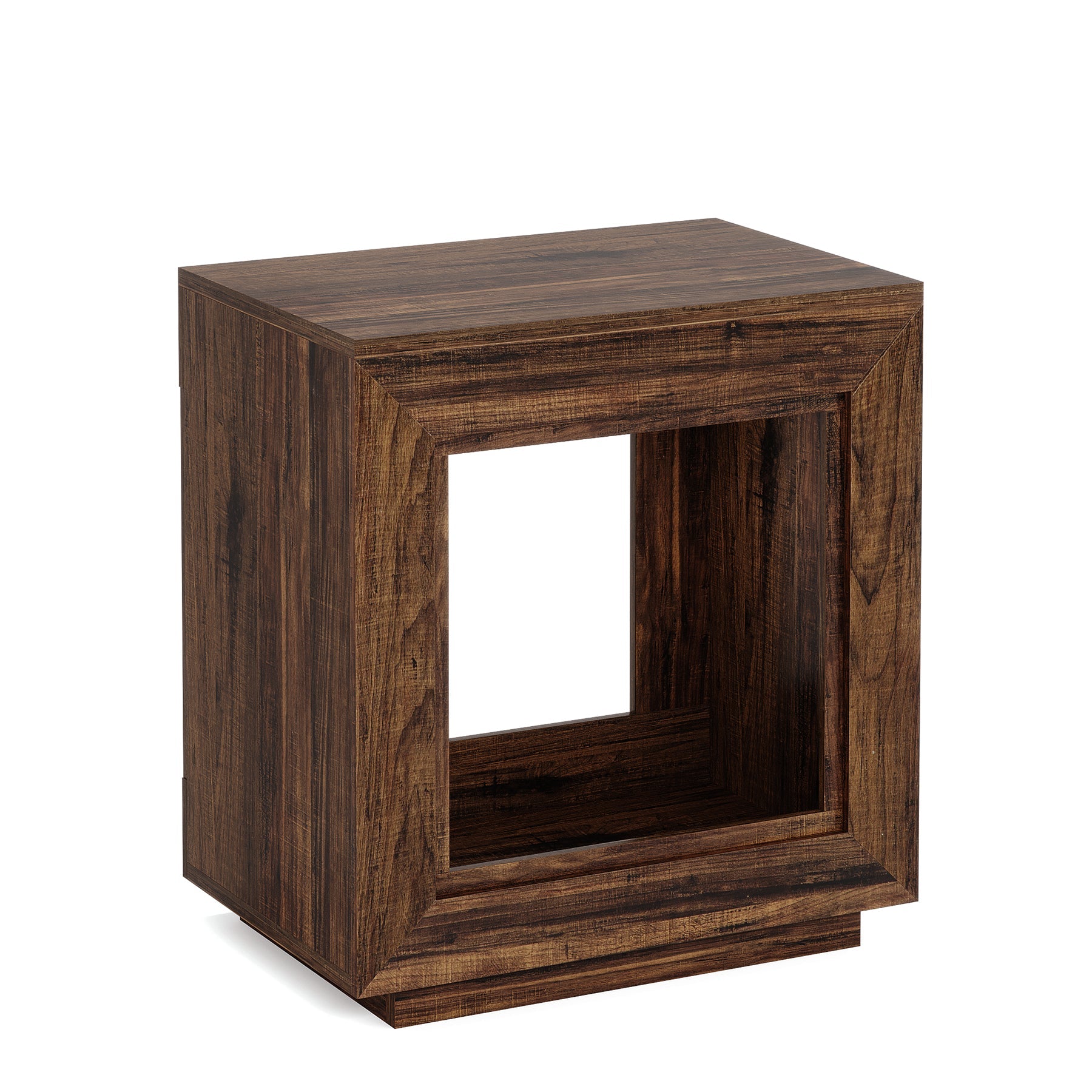 Wood End Table, Square Side Table Nightstands with Storage