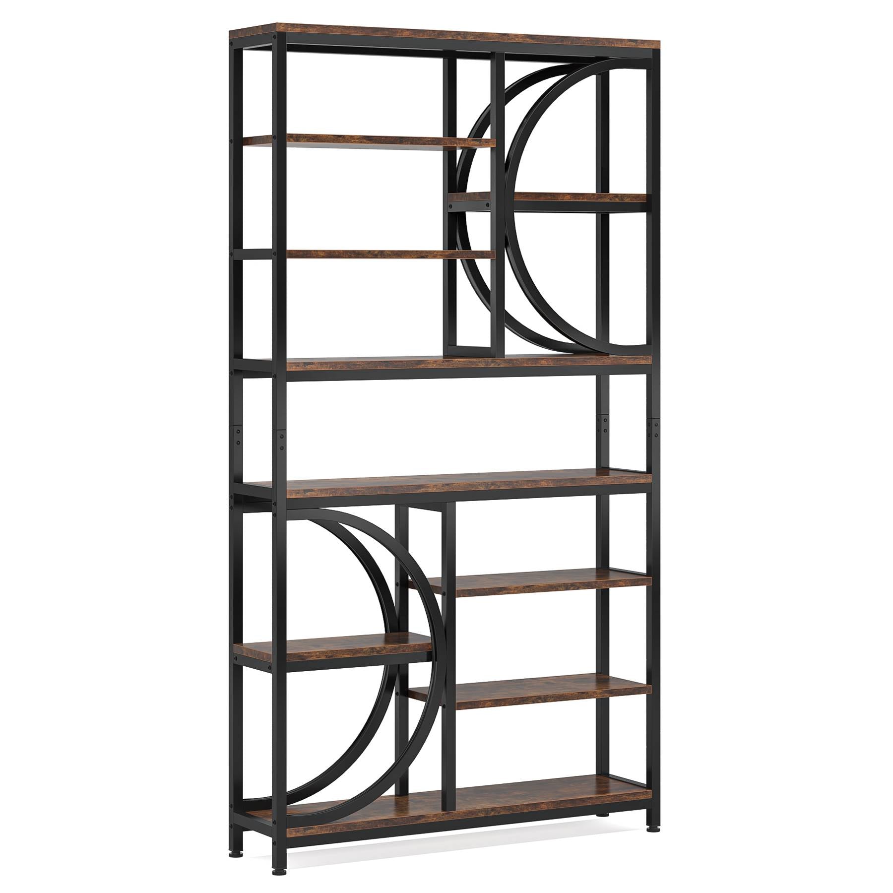 Tribesigns Bookshelf, Industrial 8-Tier Etagere Bookcases Open Display Shelves Tribesigns