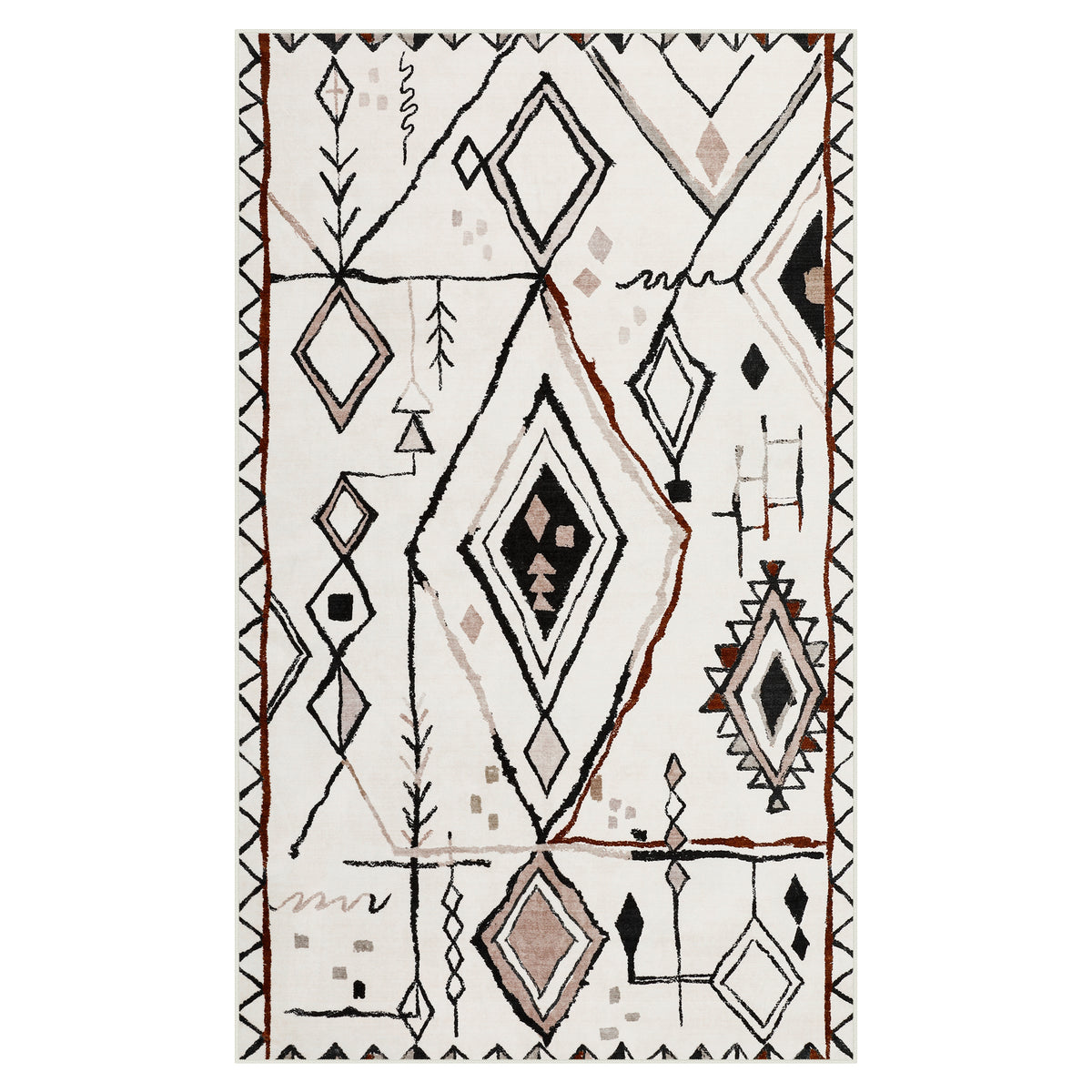 Vintage Boho Moroccan Area Rug#Color_Beige