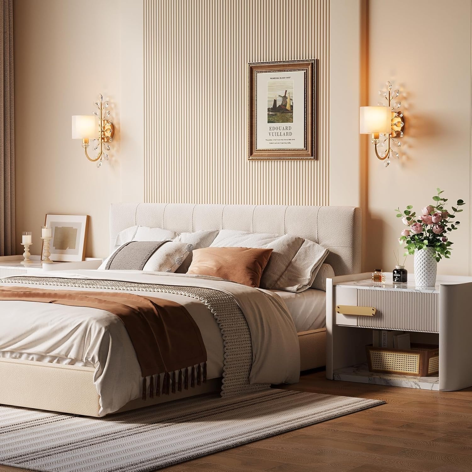 Wall Light Fixtures, Decorative Wall Sconce with Crystal Leaves Shape for Living Room(E12 Base)