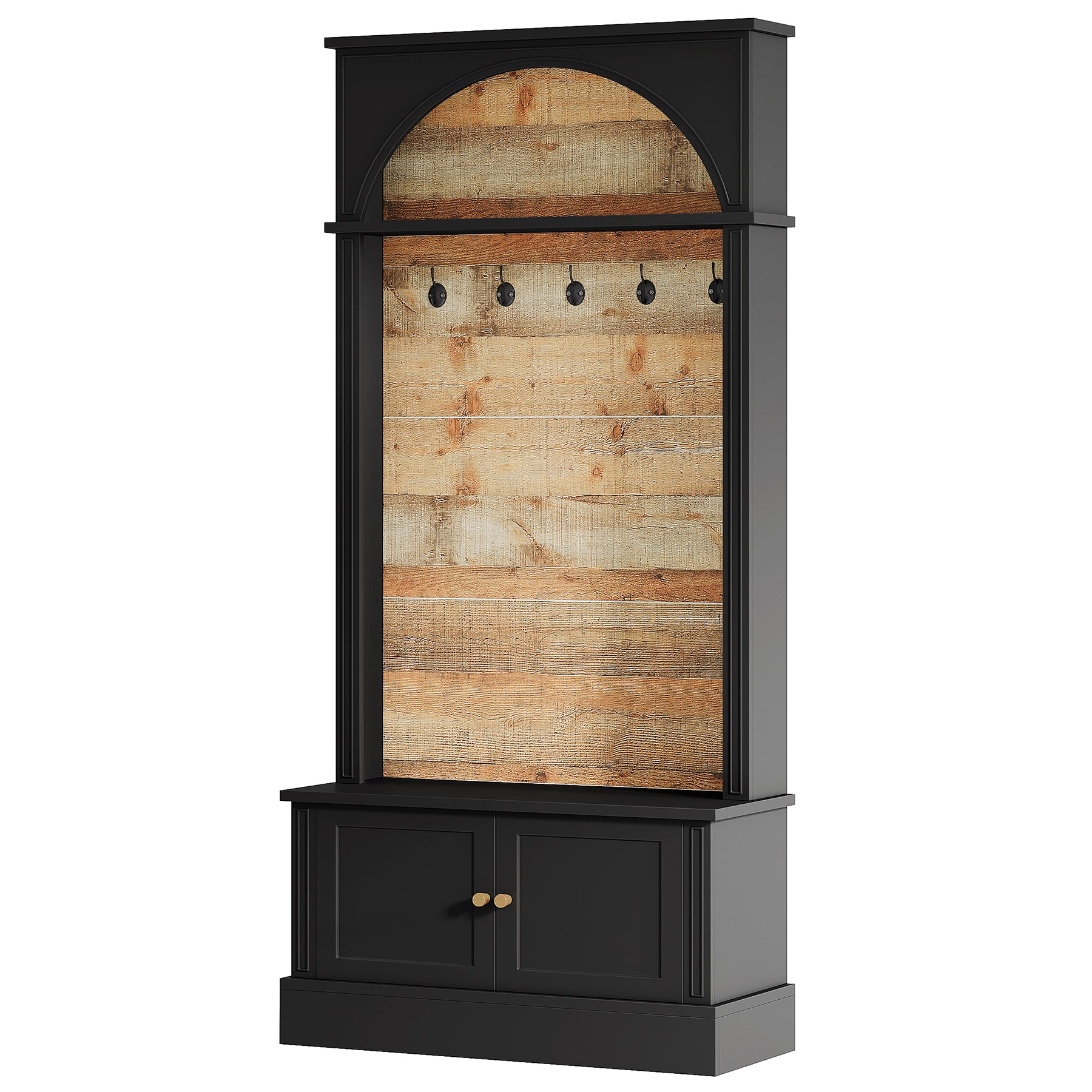 70.8" Hall Tree, 4-in-1 Entryway Coat Rack Shoe Storage with 5 Double Hooks