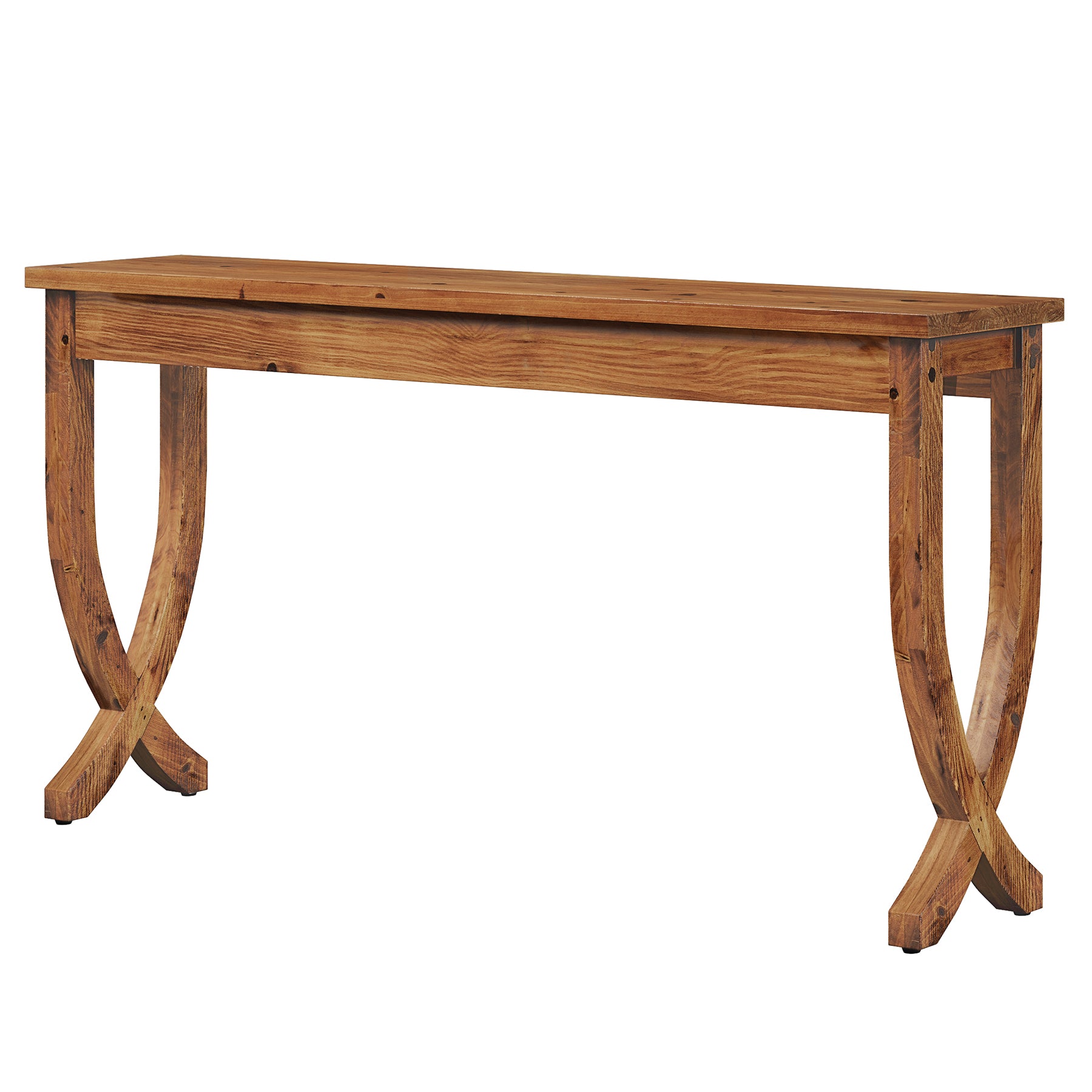 63" Solid Wood Console Table, Farmhouse Entryway Table for Living Room