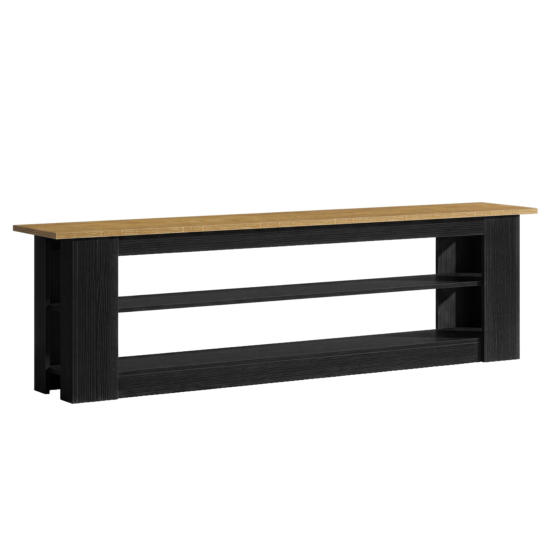 70.87" TV Stand for TVs up to 80", Farmhouse Entertainment Center with Storage Shelves