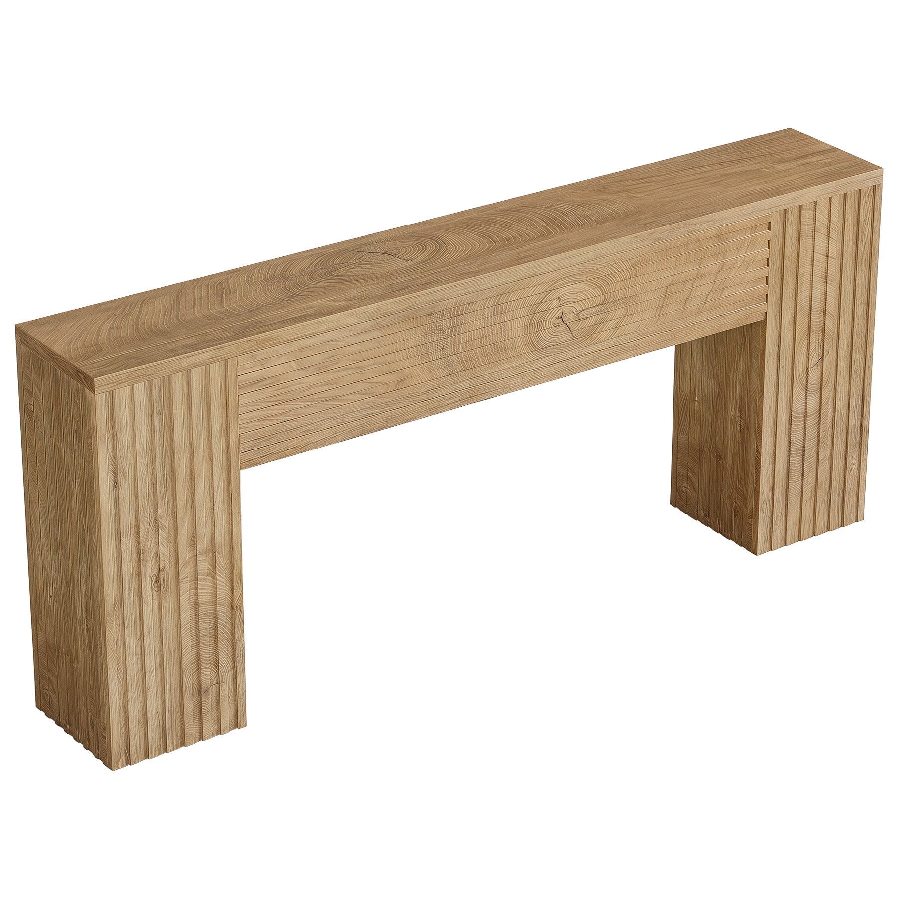 70.86" Console Table, Farmhouse Sofa Table Behind Couch with Fluted Leg Design