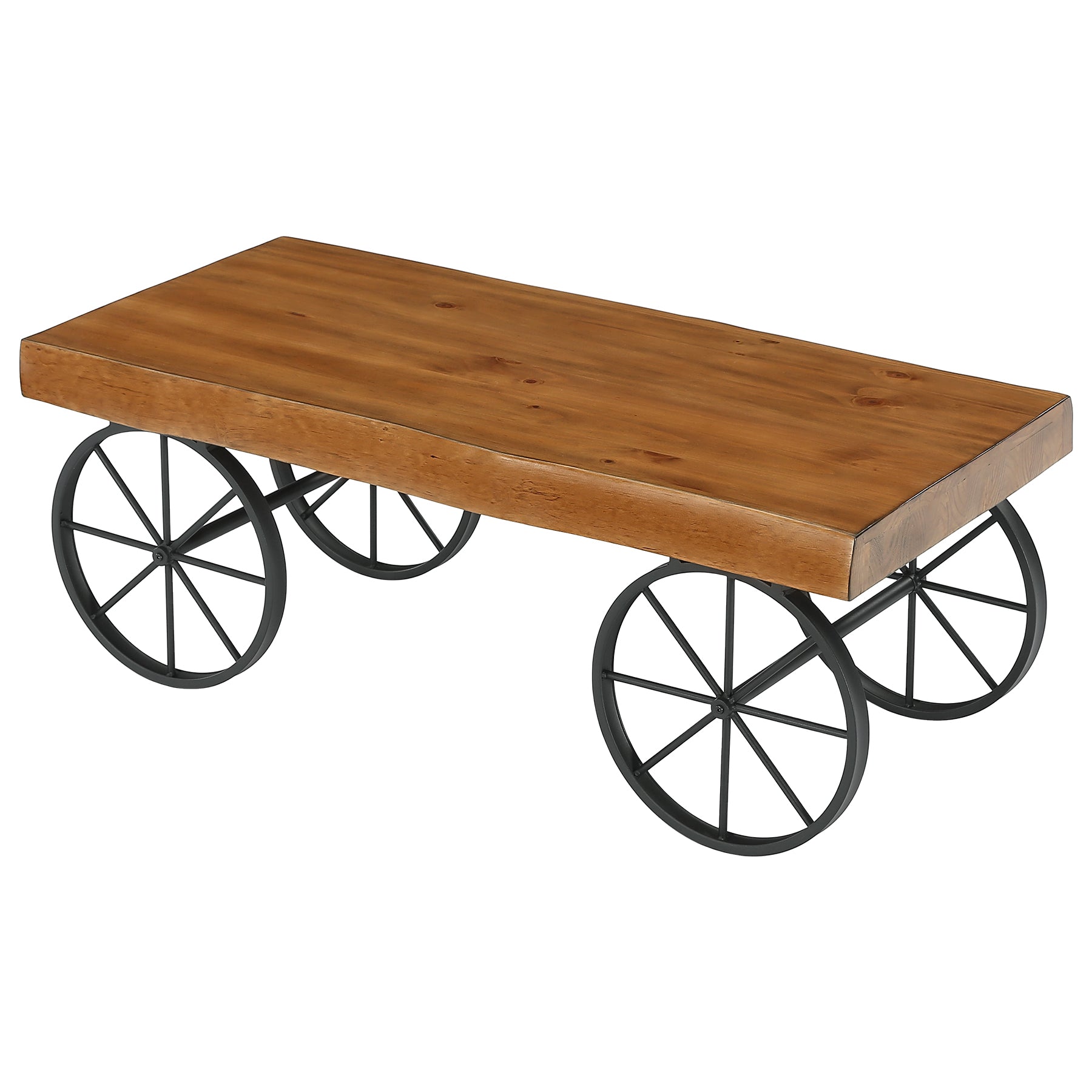 Tribesigns 47.24" Solid Wood Coffee Table, Live Edge Center Table for Living Room