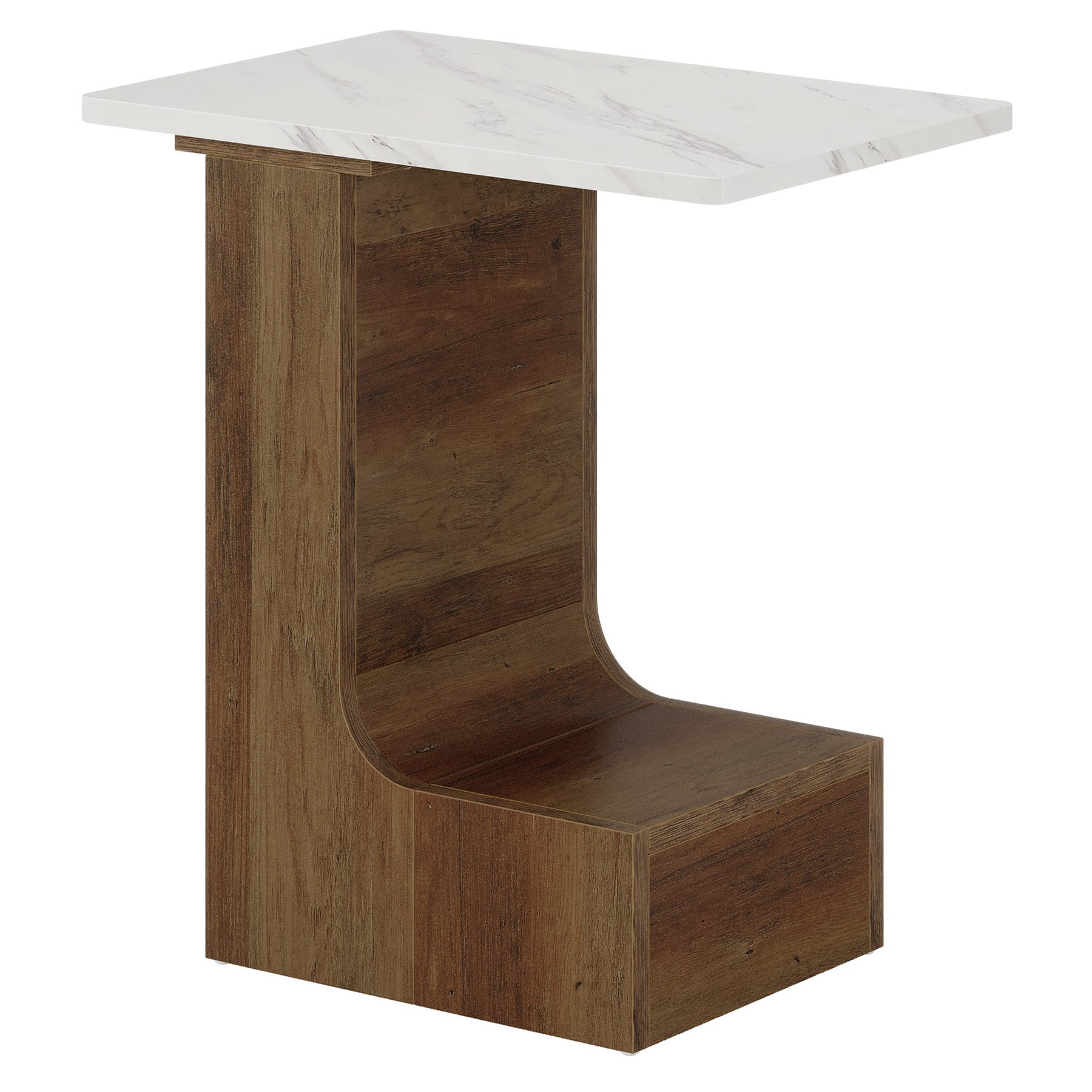 C - shaped End Table, Small Sofa Side Table Bedside Table Tribesigns