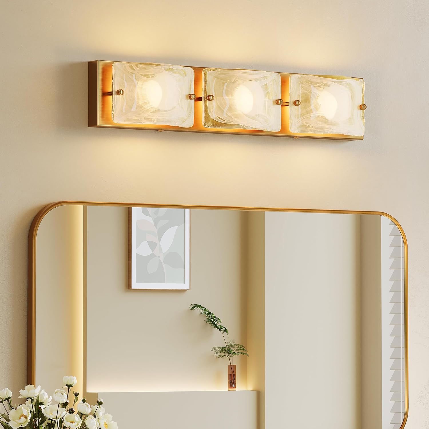Cloud Glass Vanity Light, LED Modern Bathroom Wall Lighting Fixtures ...