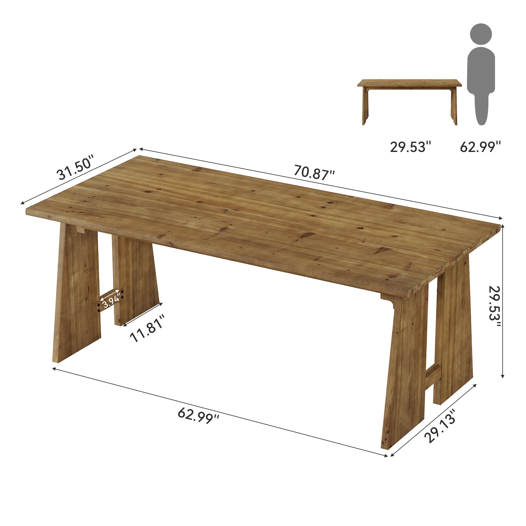 70.9" Executive Desk, Wood Office Computer Desk Conference Table