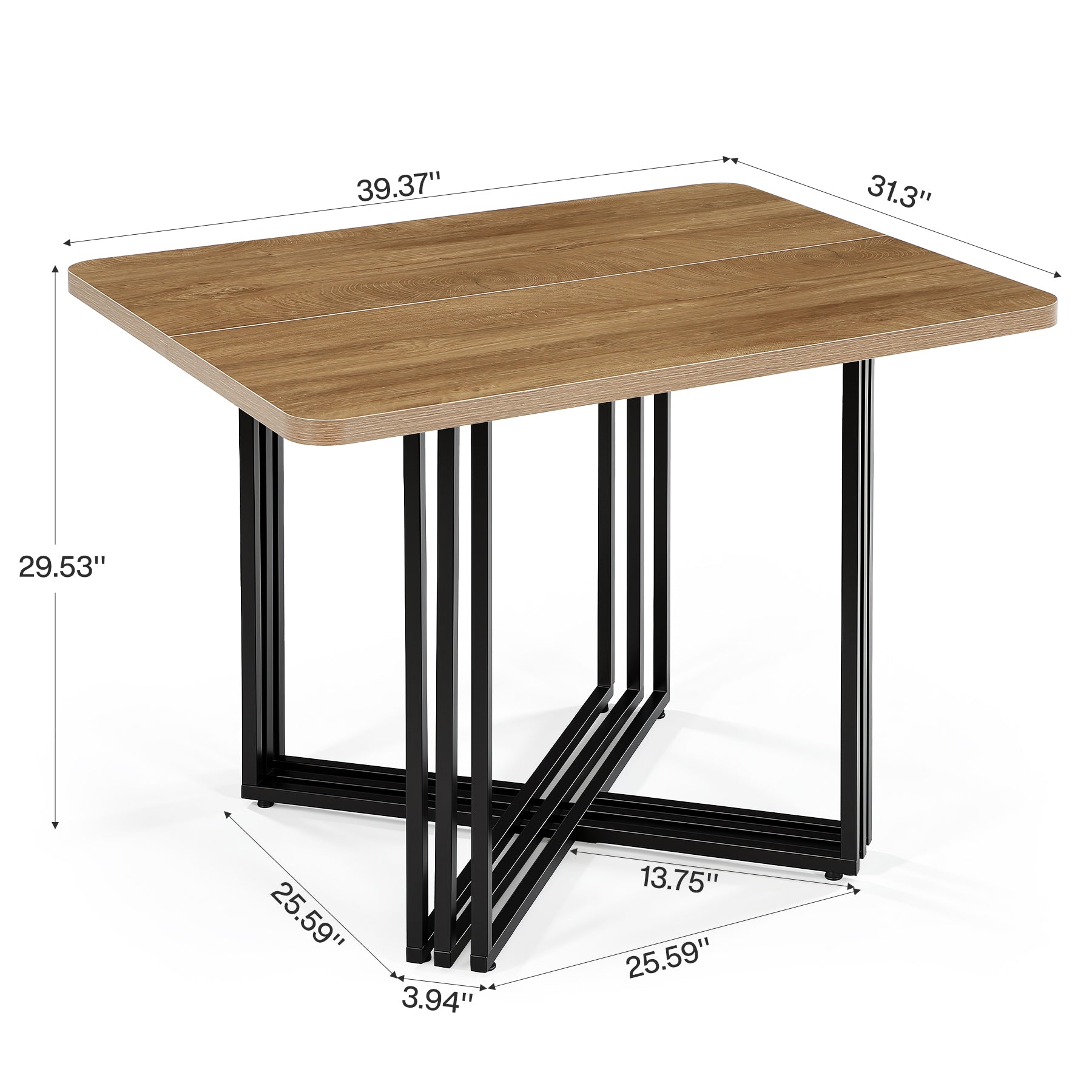 39.4-Inch Conference Table for 4, Compact Modular Meeting Table for Small Offices
