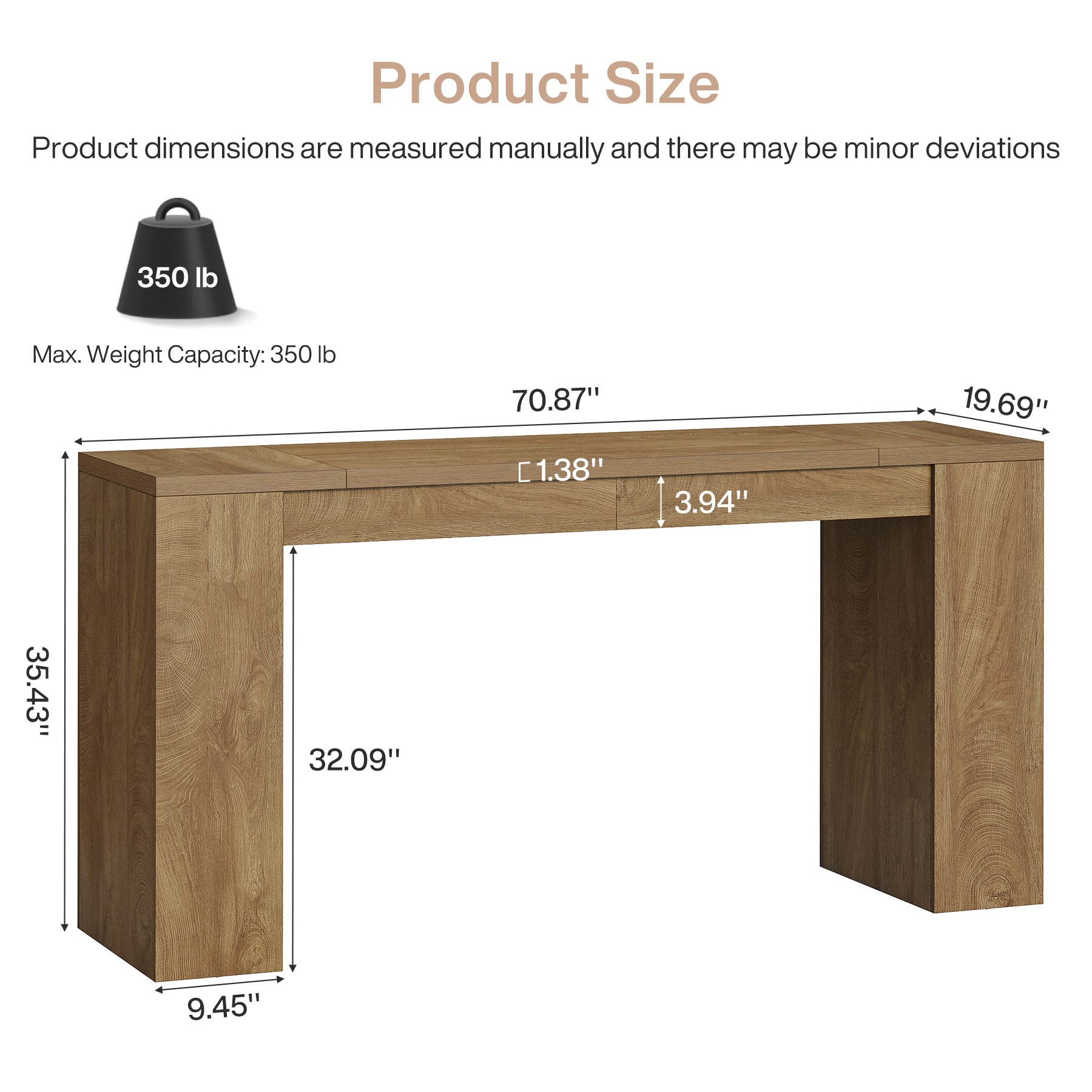 71" Long Bar Table, Wooden Farmhouse Counter Height Home Bar Table
