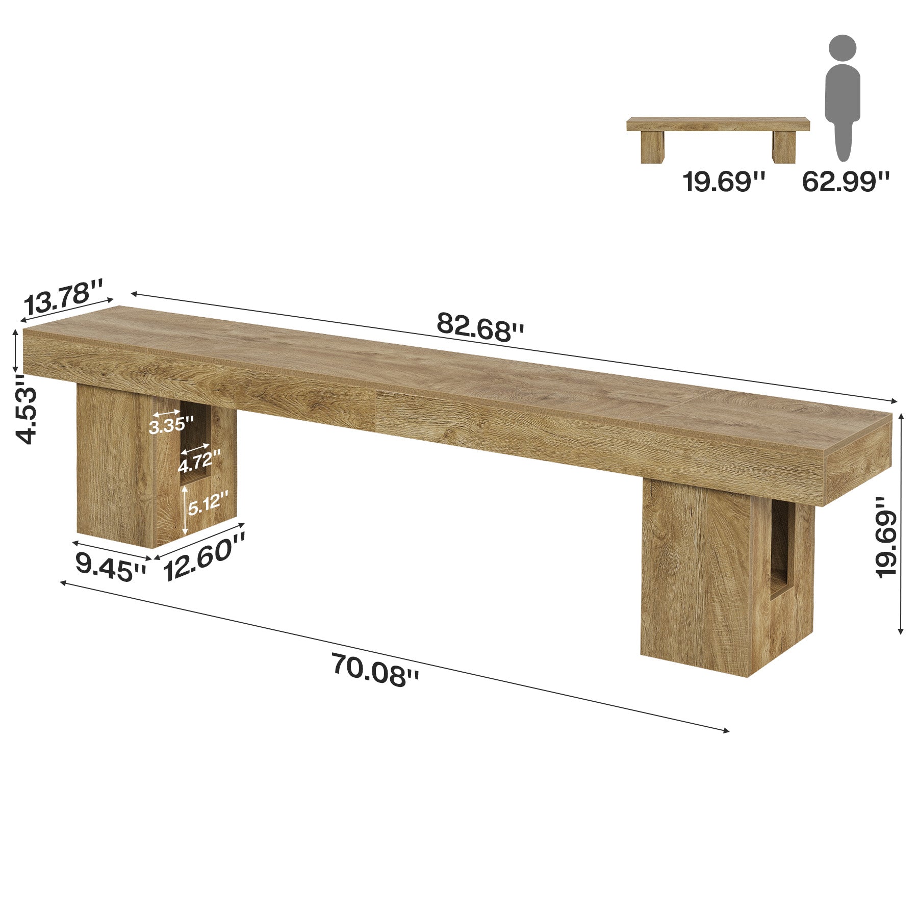 83" TV Stand for 65/75/85" TVs, Modern Rustic Entertainment Center for Living Room
