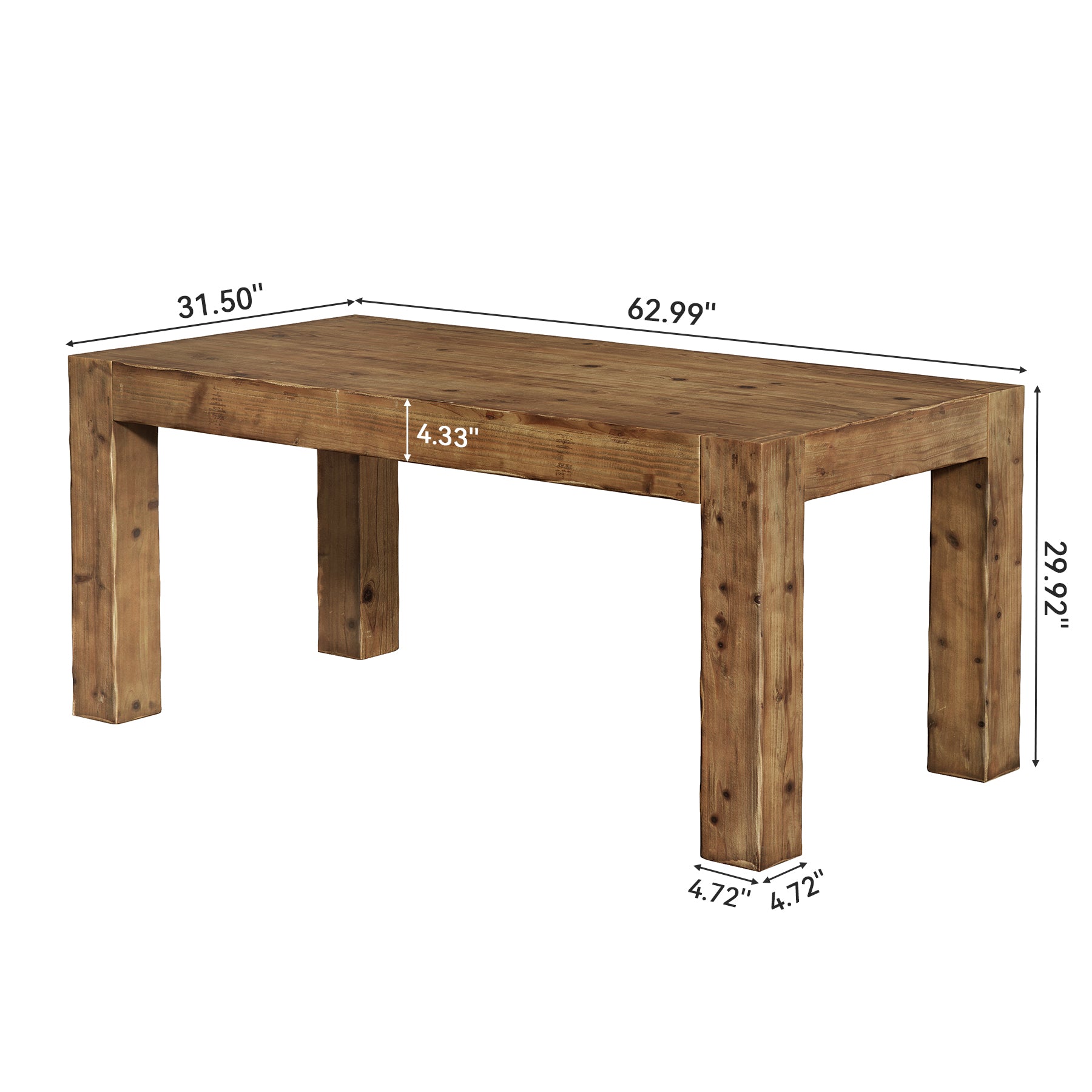 63" Executive Desk, Office Computer Desk with Thick Desktop