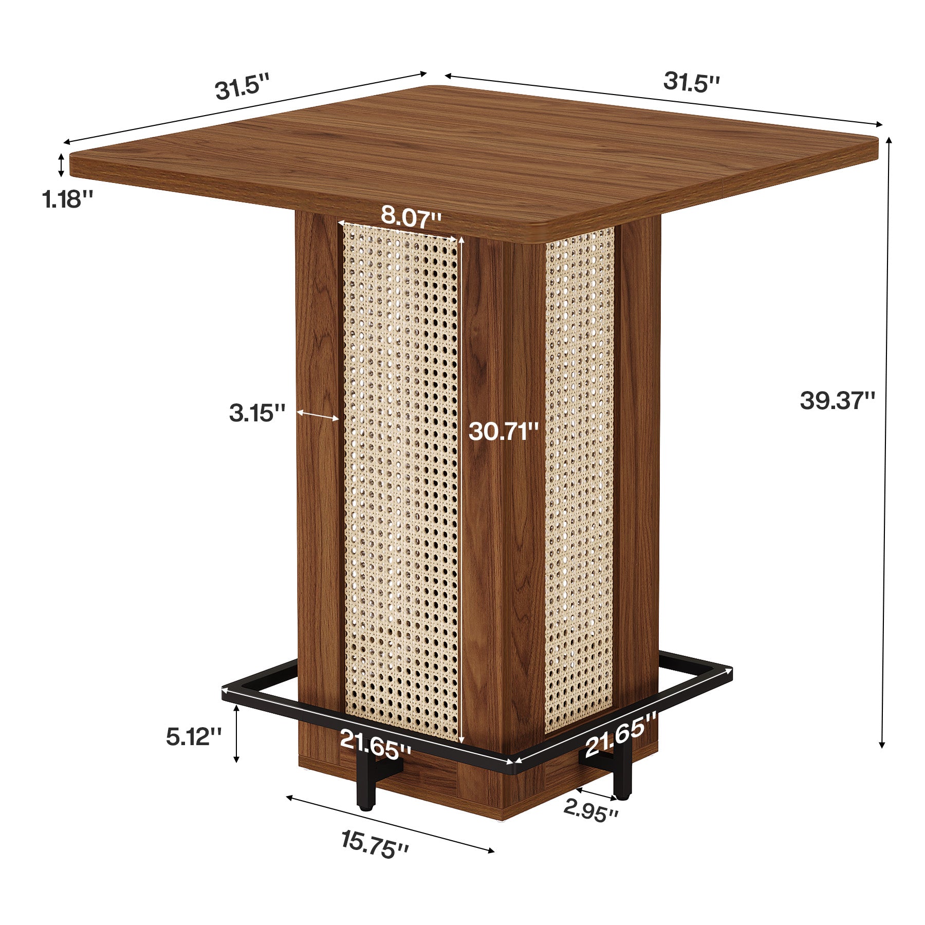 31.5" Square Bar Table