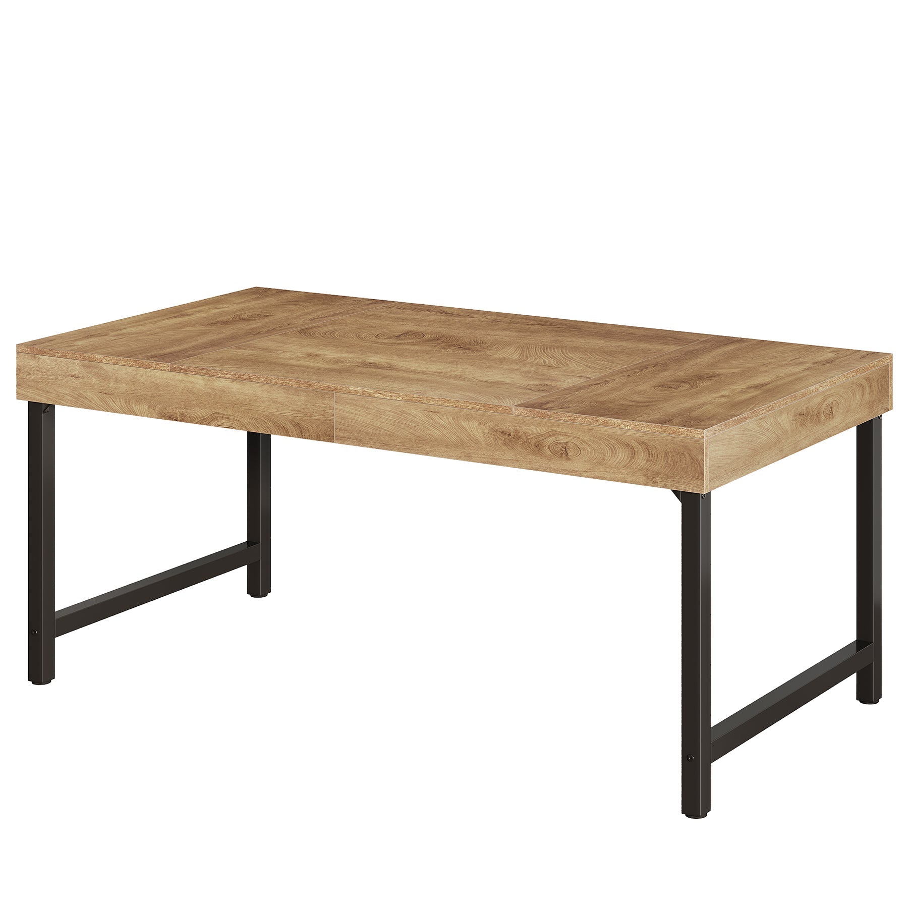 Farmhouse Dining Table, 55" Rectangular Kitchen Dinner Table for 4 - 6 People Tribesigns