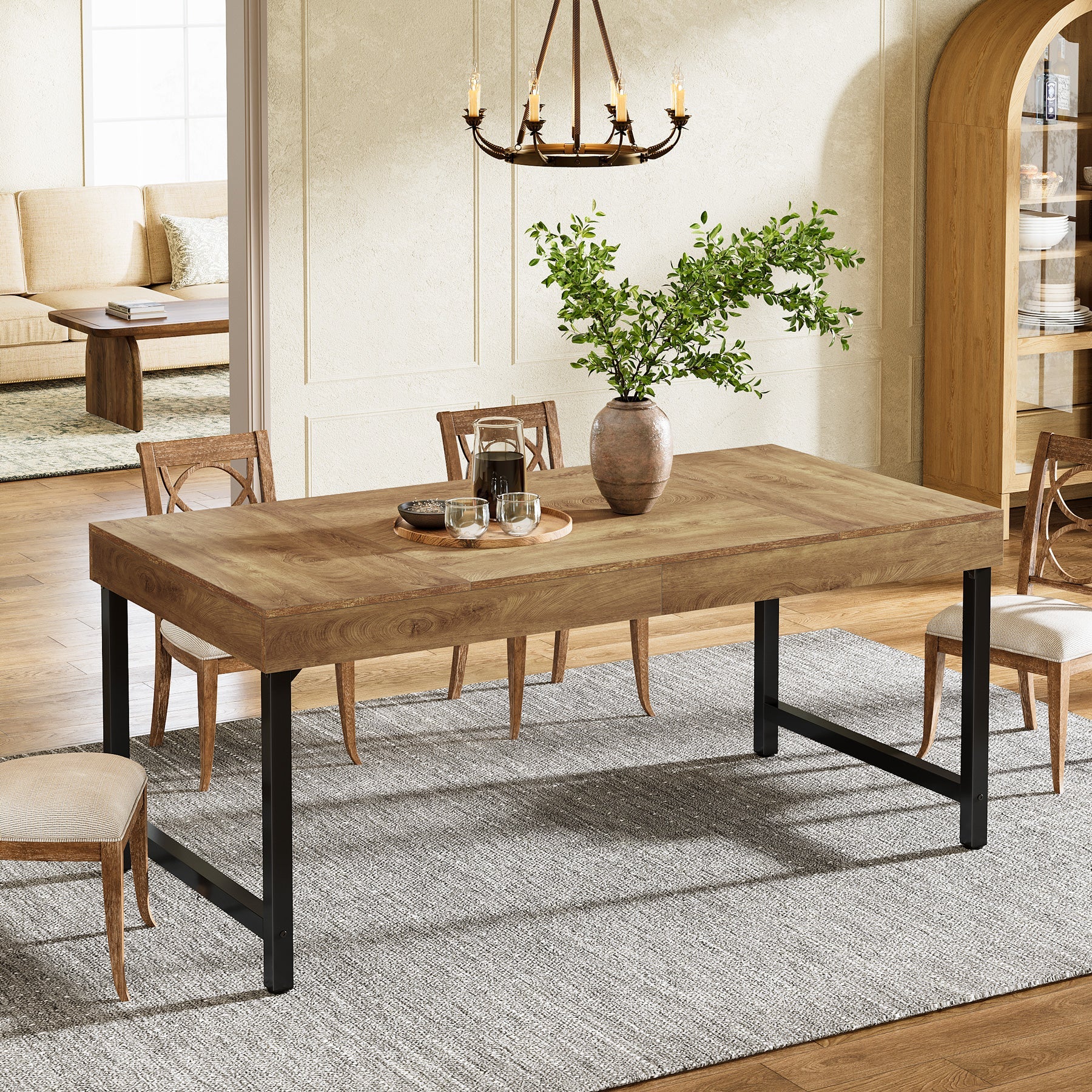 Tribesigns Farmhouse Dining Table, 55