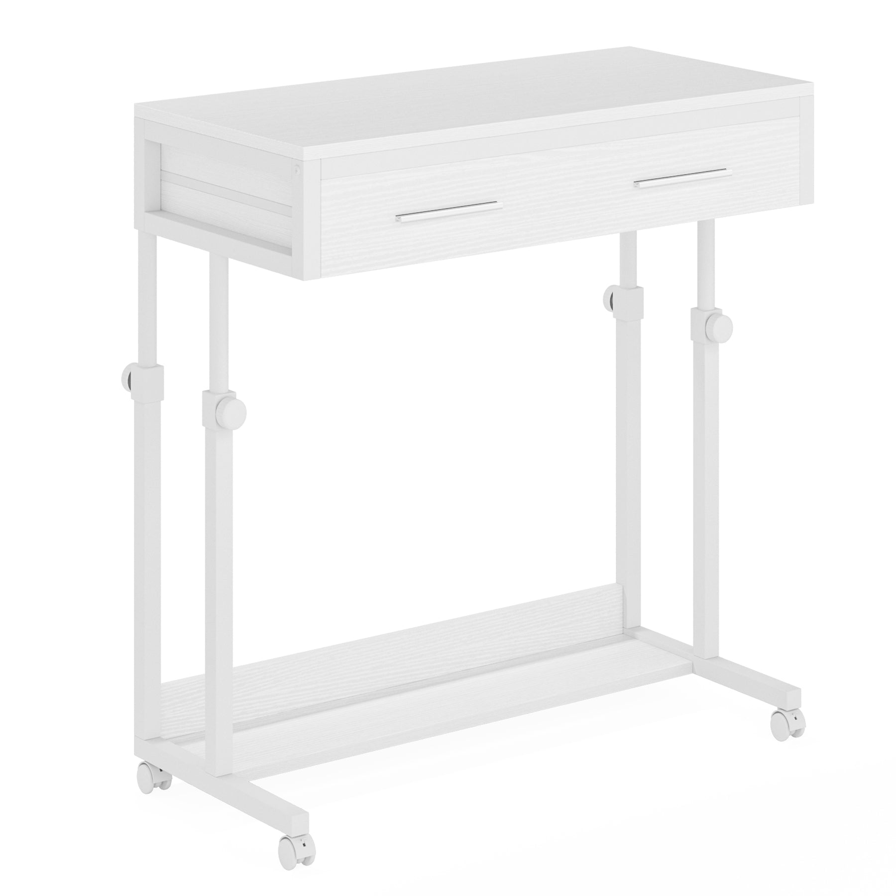 Height Adjustable Desk, Mobile Side Table Portable Desk with Drawers Tribesigns