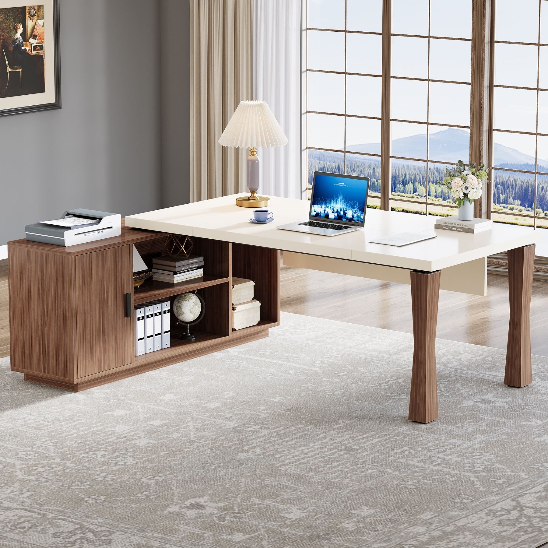 ID:G917278　テーブル Tribesigns Large L-Shaped Desk, 71-Inch Executive Desk with