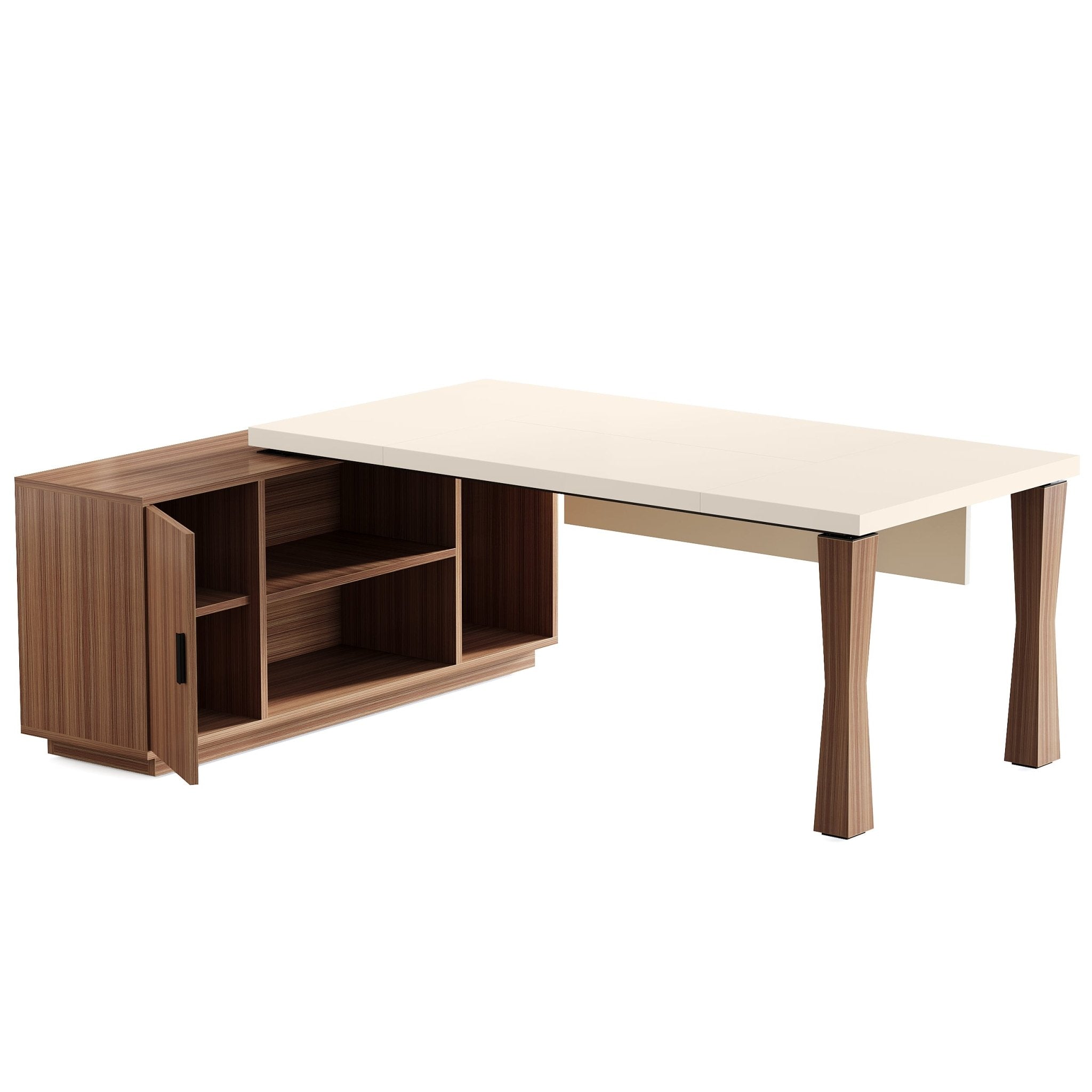 Large L - Shaped Desk, 71 - Inch Executive Desk Computer Table with Cabinet Tribesigns