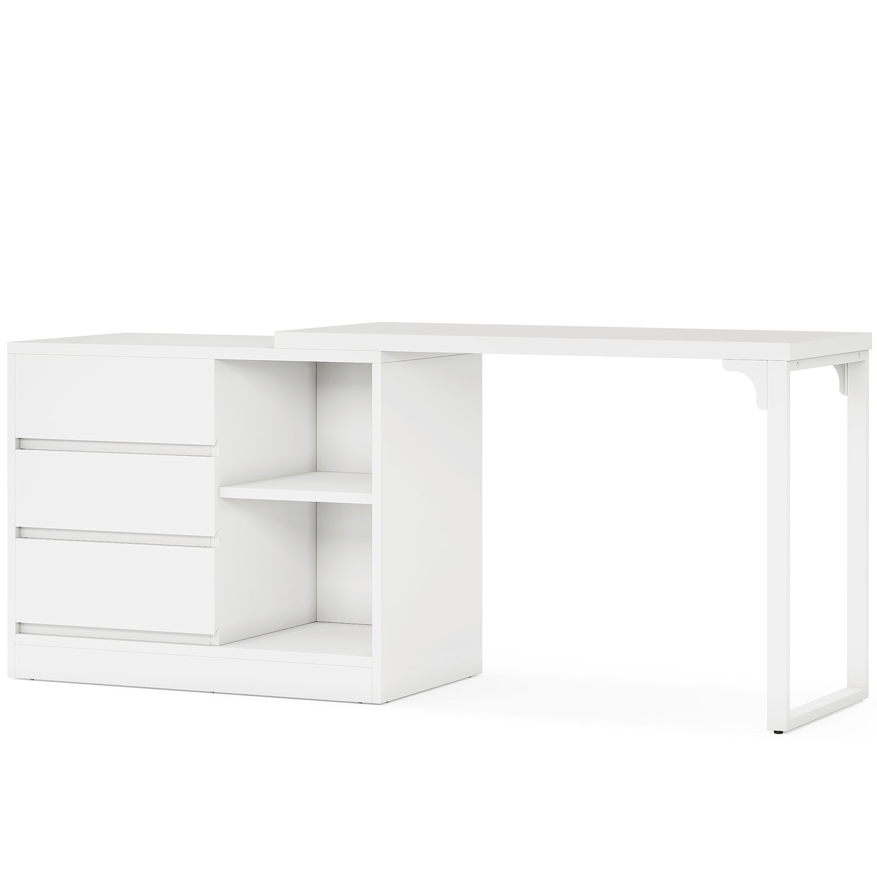 Makeup Vanity, Dressing Table With 3 Drawers And Storage Shelves Tribesigns