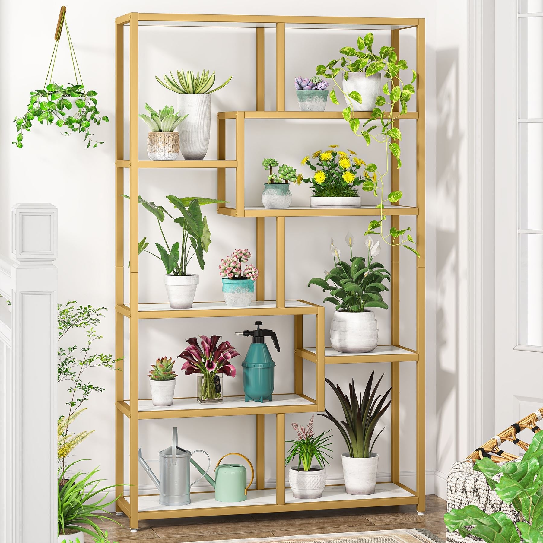 Modern Bookshelf, 8 - Open Shelf Etagere Bookcase Storage Organizer Tribesigns