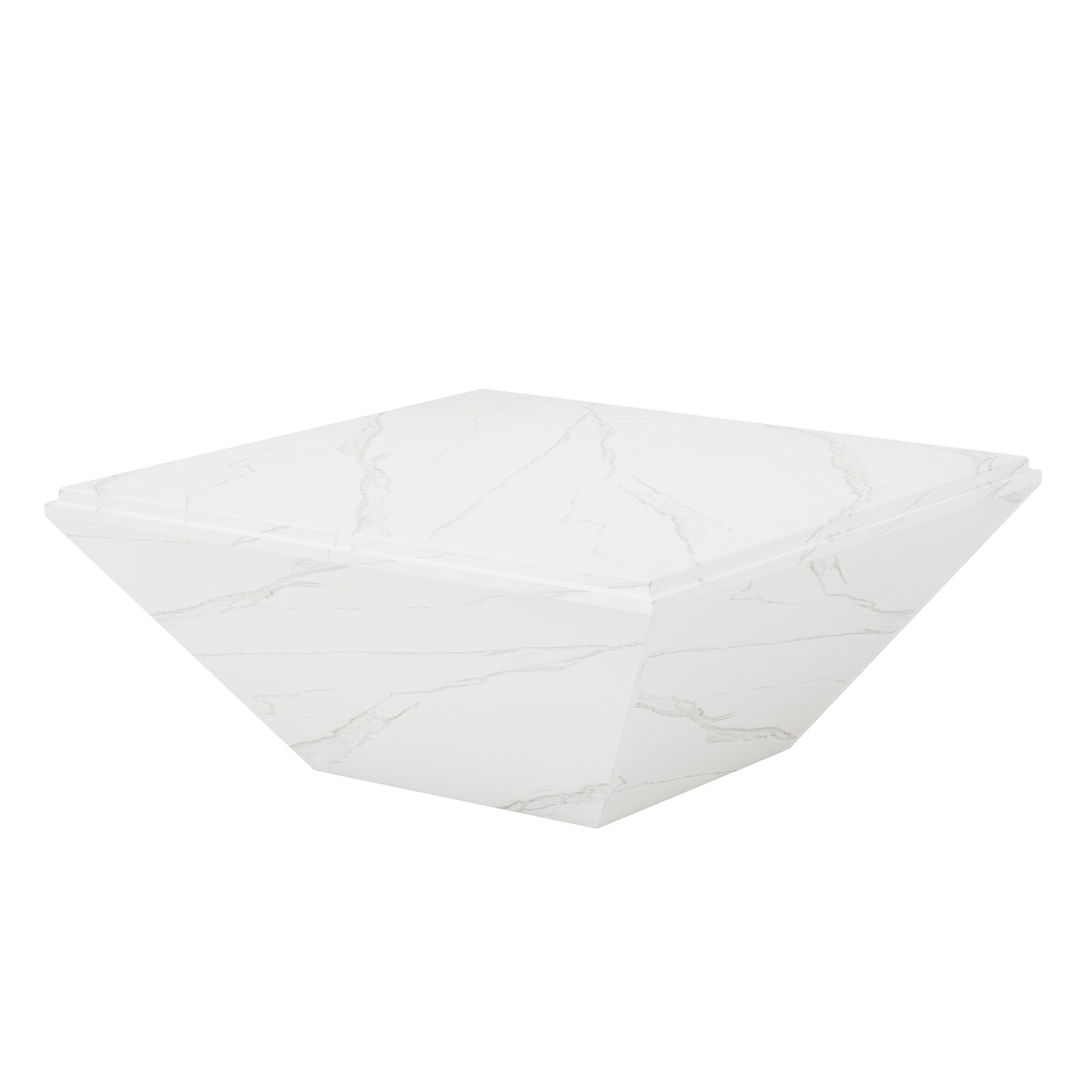 Modern Coffee Table, 35.43" Center Table with Faux Marble Top Tribesigns