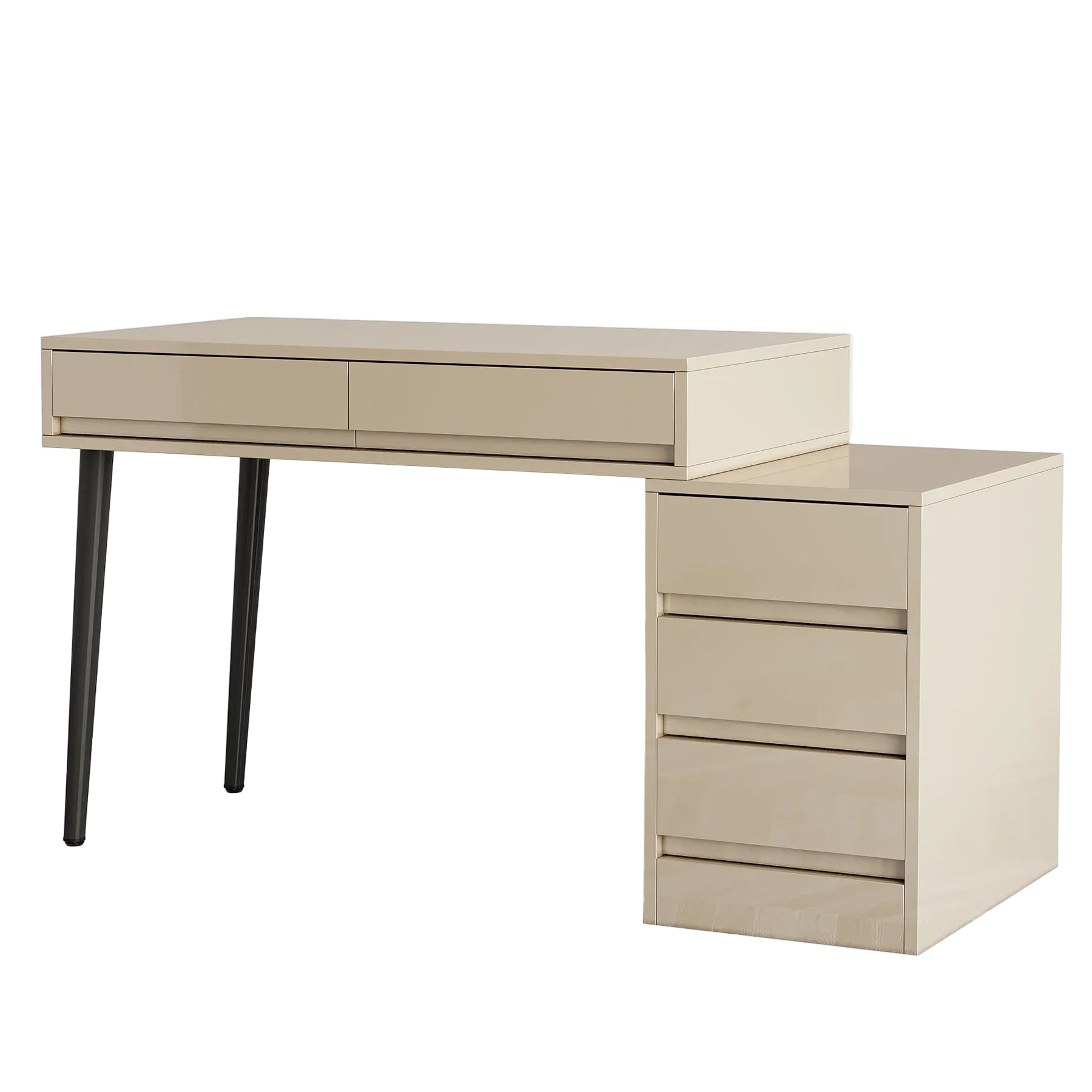 Modern Computer Desk Home Office Desk with 5 Storage Drawers Tribesigns