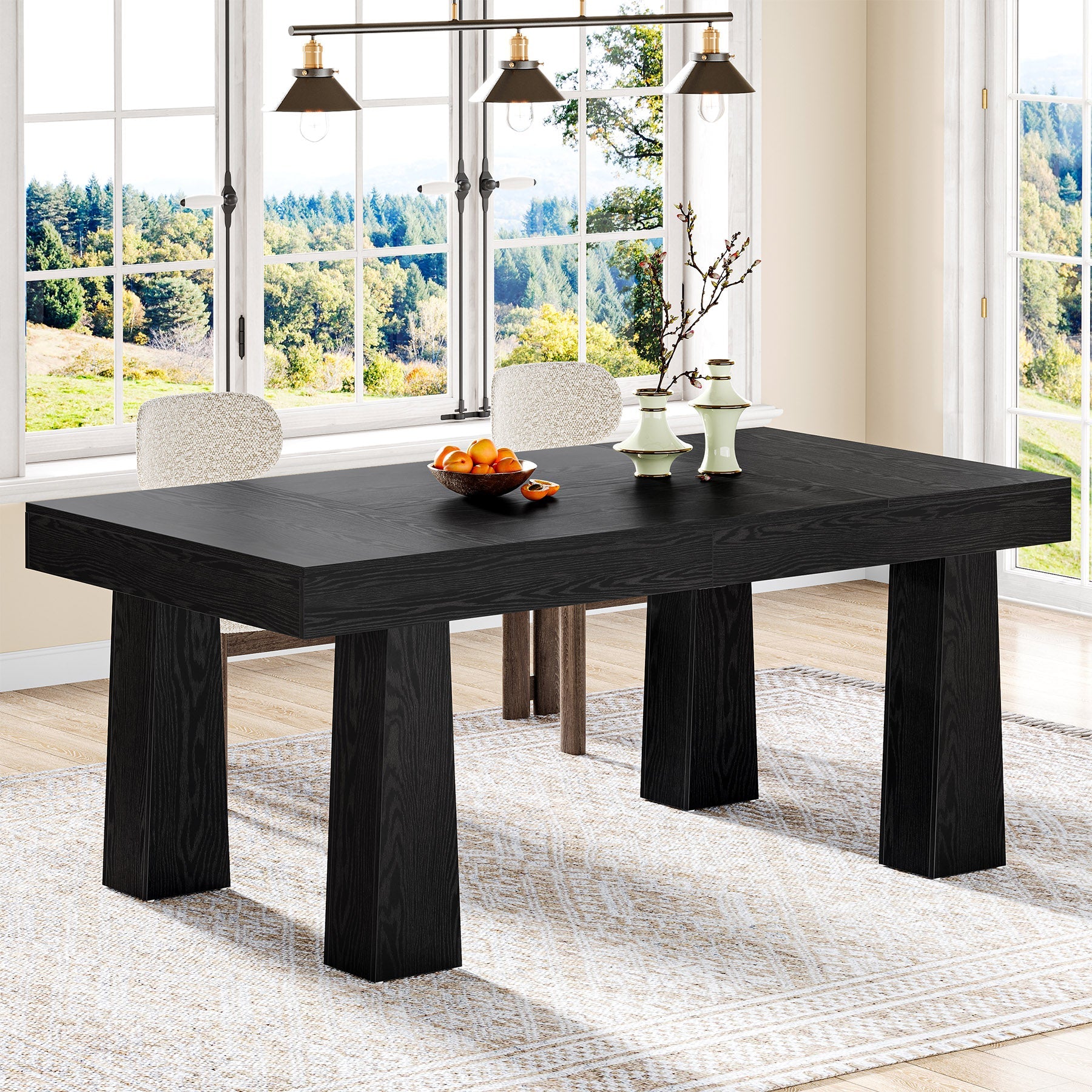 Modern Kitchen Table, 63" Dining Table Dinner Table for 4 - 6 Tribesigns