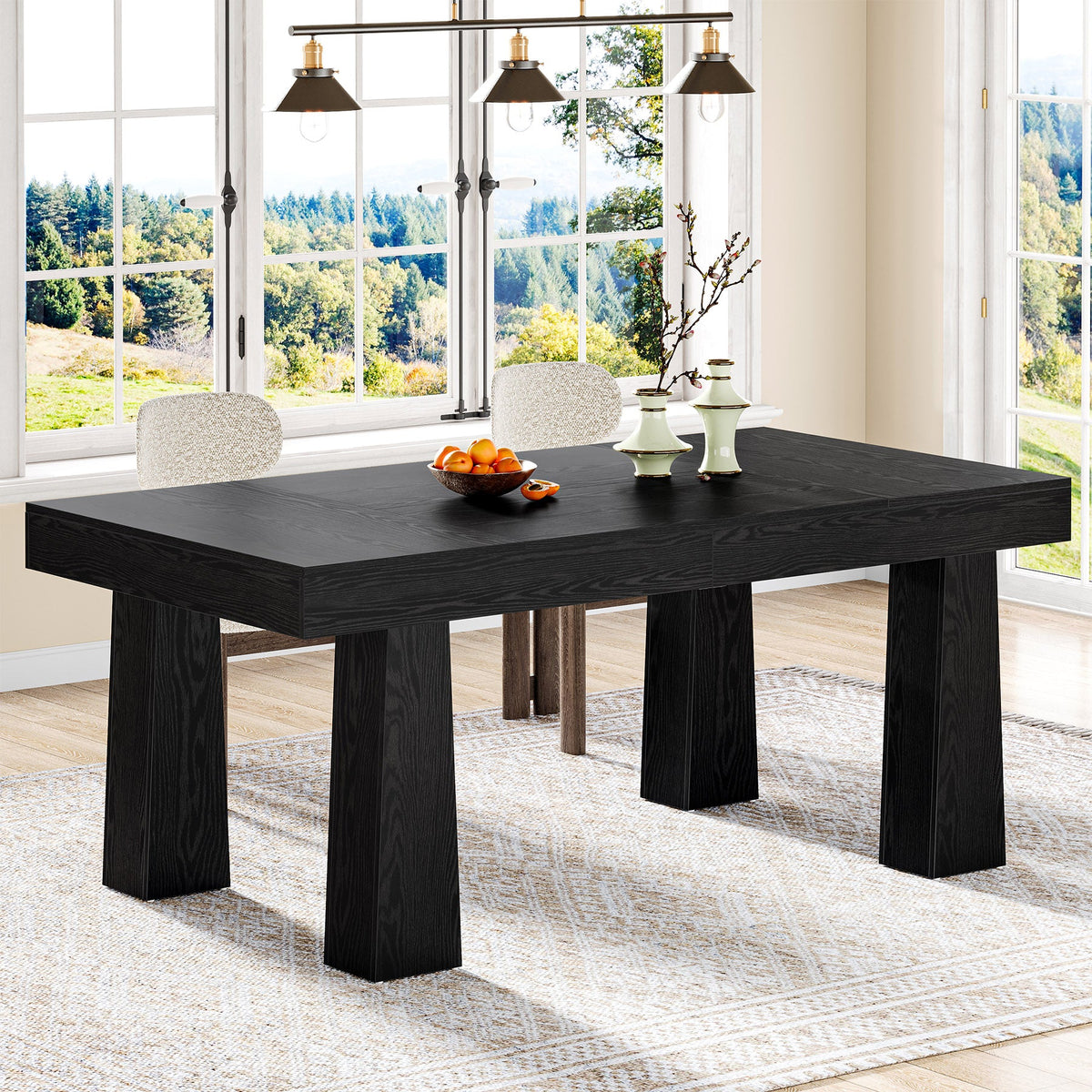 Tribesigns Modern Kitchen Table, 63" Dining Table Dinner Table for 4-6 ...