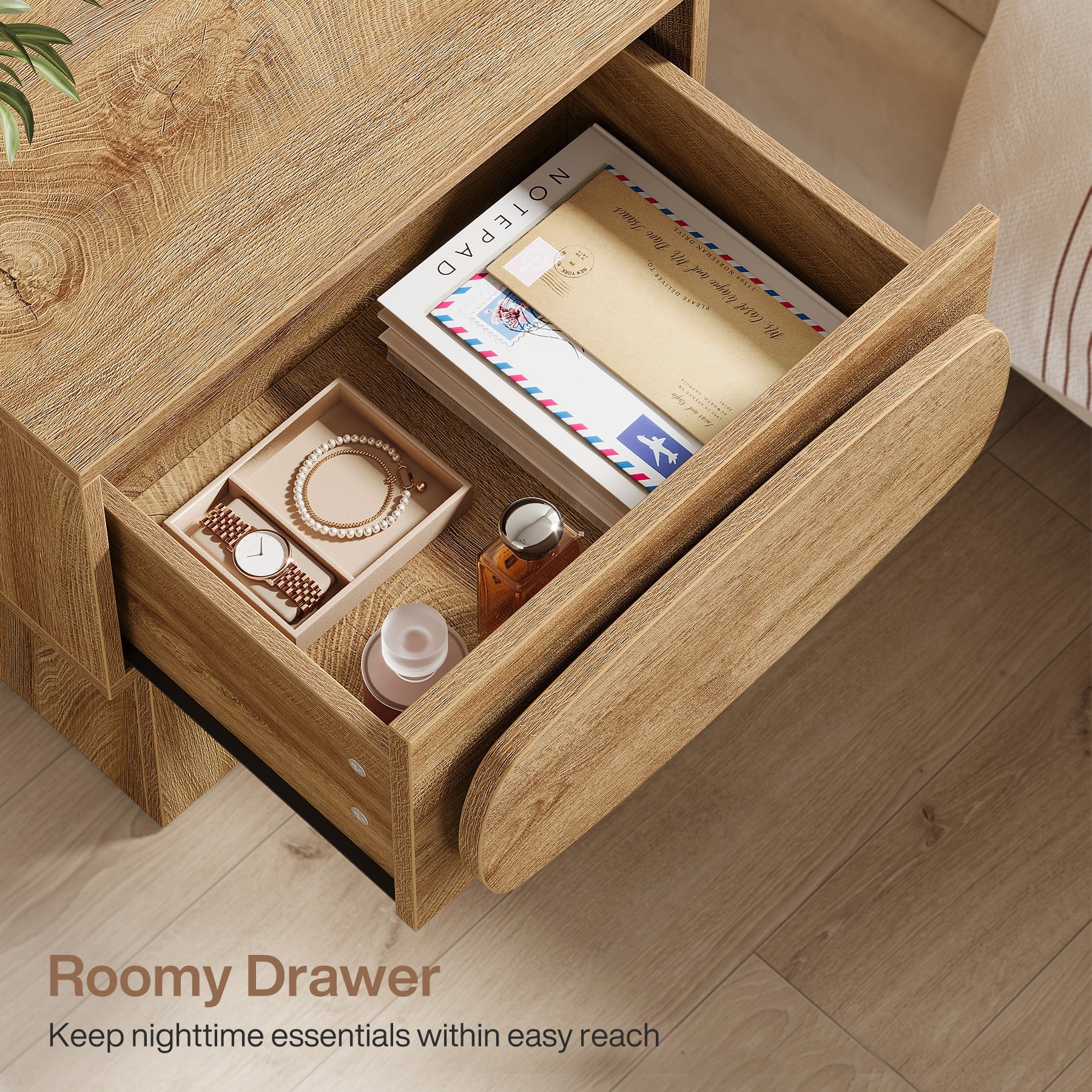 Modern Nightstand, Bed Side Table with Drawer Storage Tribesigns