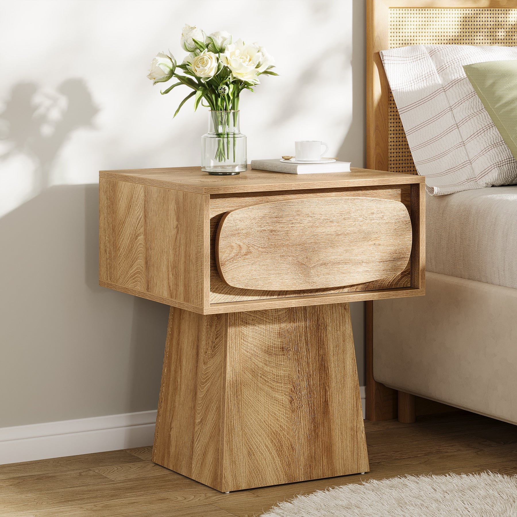 Modern Nightstand, Bed Side Table with Drawer Storage Tribesigns