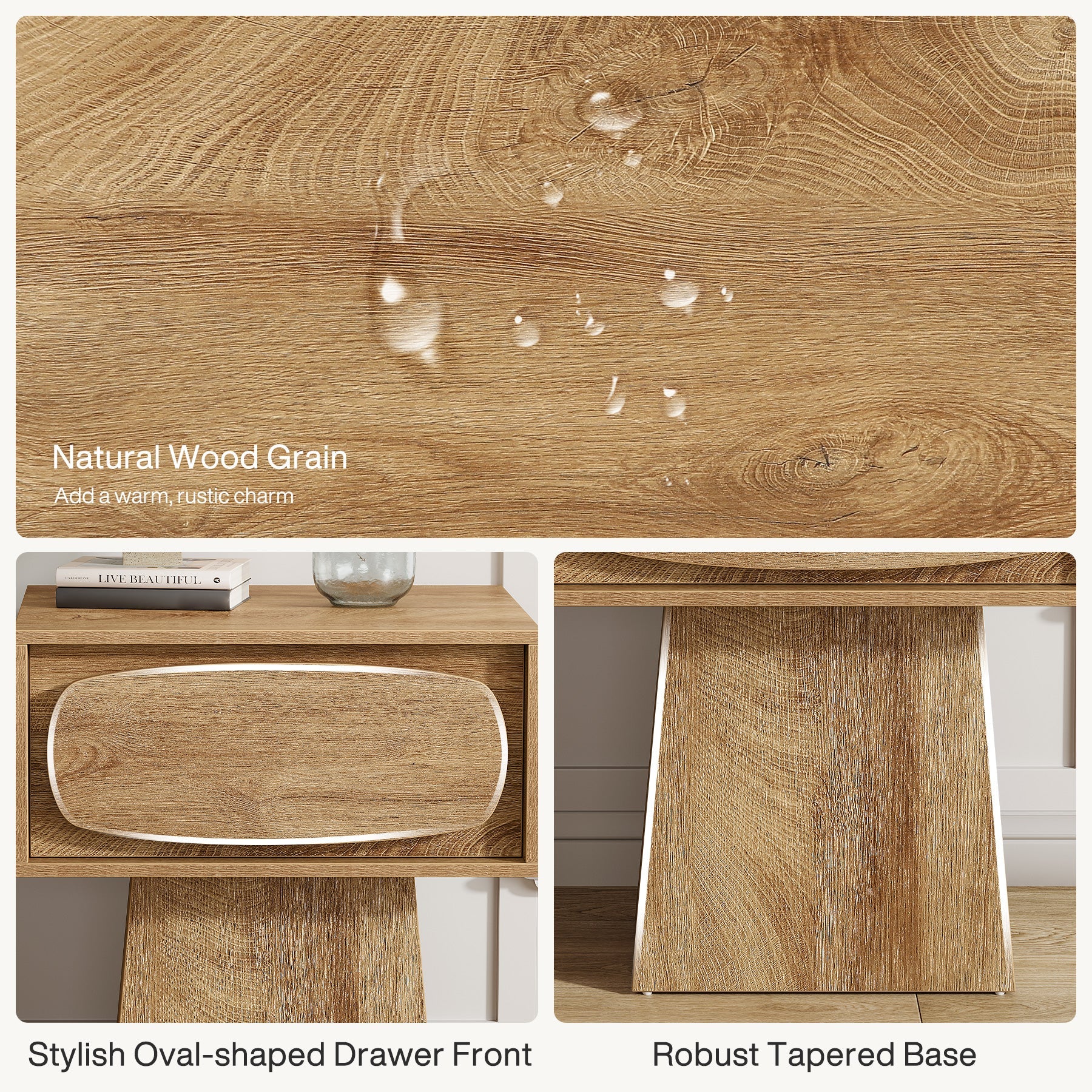 Modern Nightstand, Bed Side Table with Drawer Storage Tribesigns