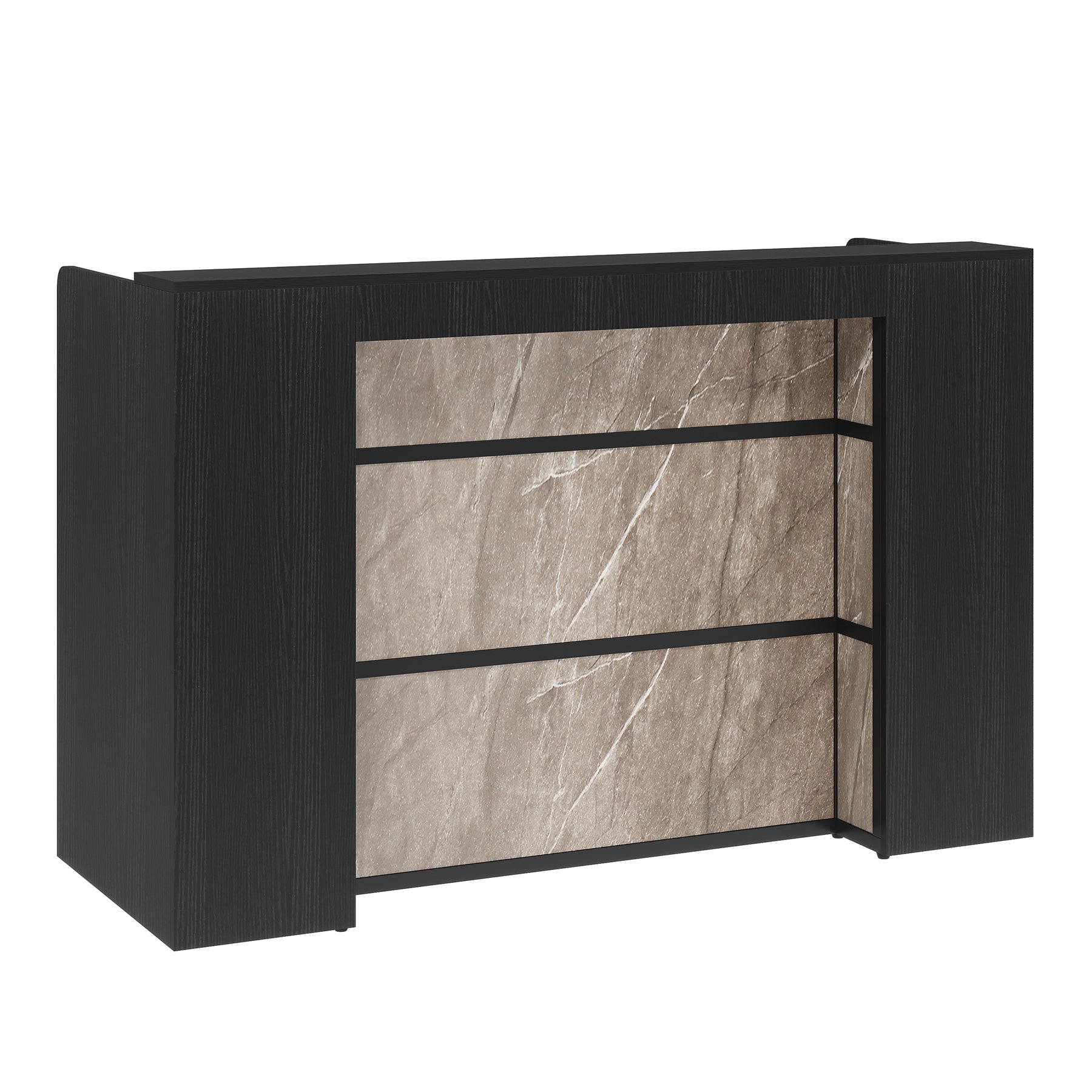 Modern Reception Desk, Large Counter Table Front Desk with LED Lights Tribesigns