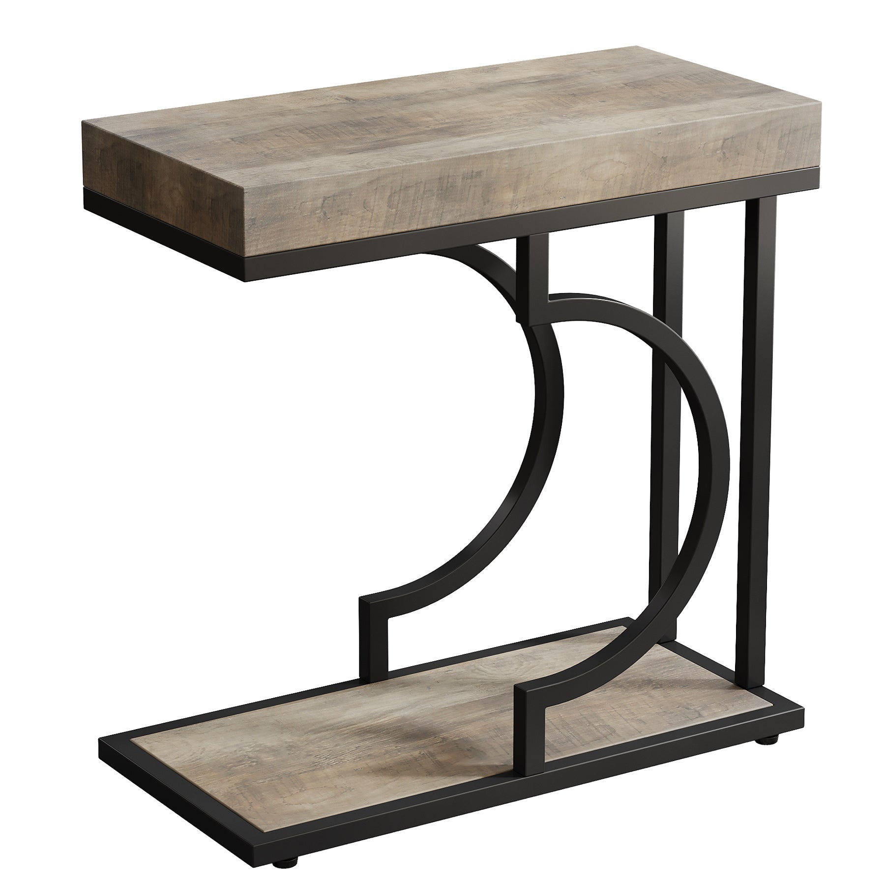 Narrow C Table, Modern End Table Bedside Table with Metal Frame Tribesigns