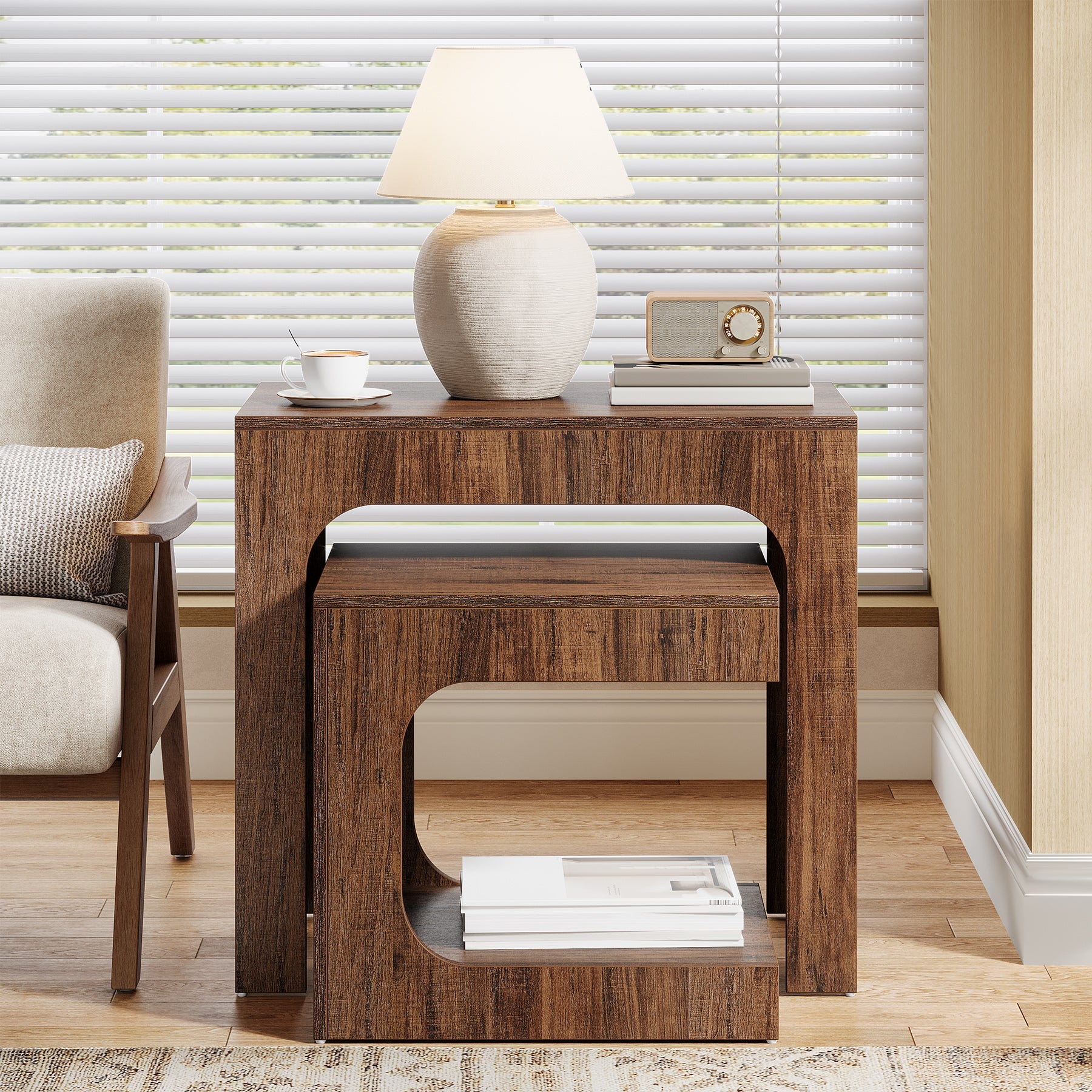 Nesting End Table Set, Small Side Table Night Stand Set Tribesigns